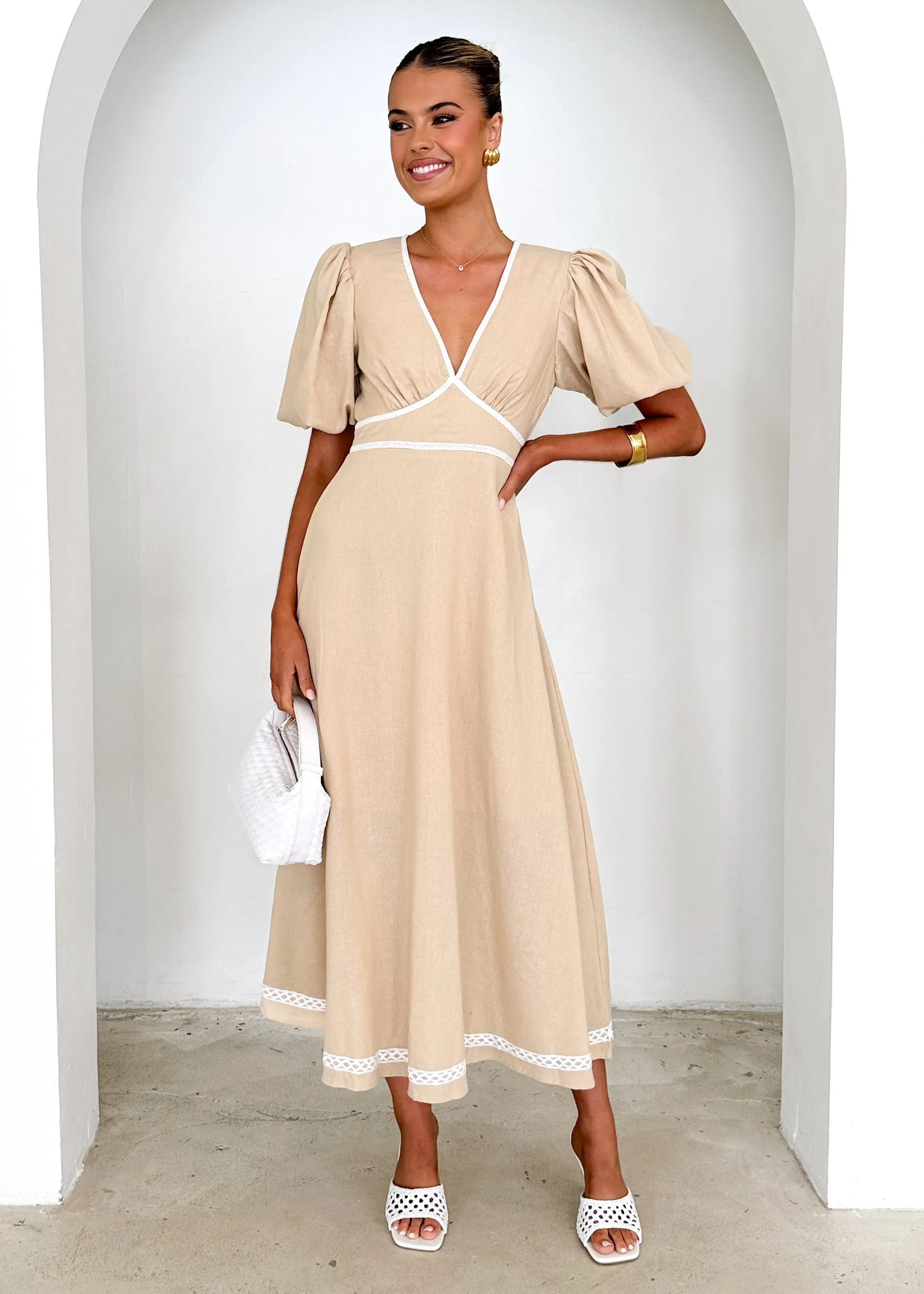 Ellodie Maxi Dress - Beige sold by Gingham & Heels product image thumbnail 3