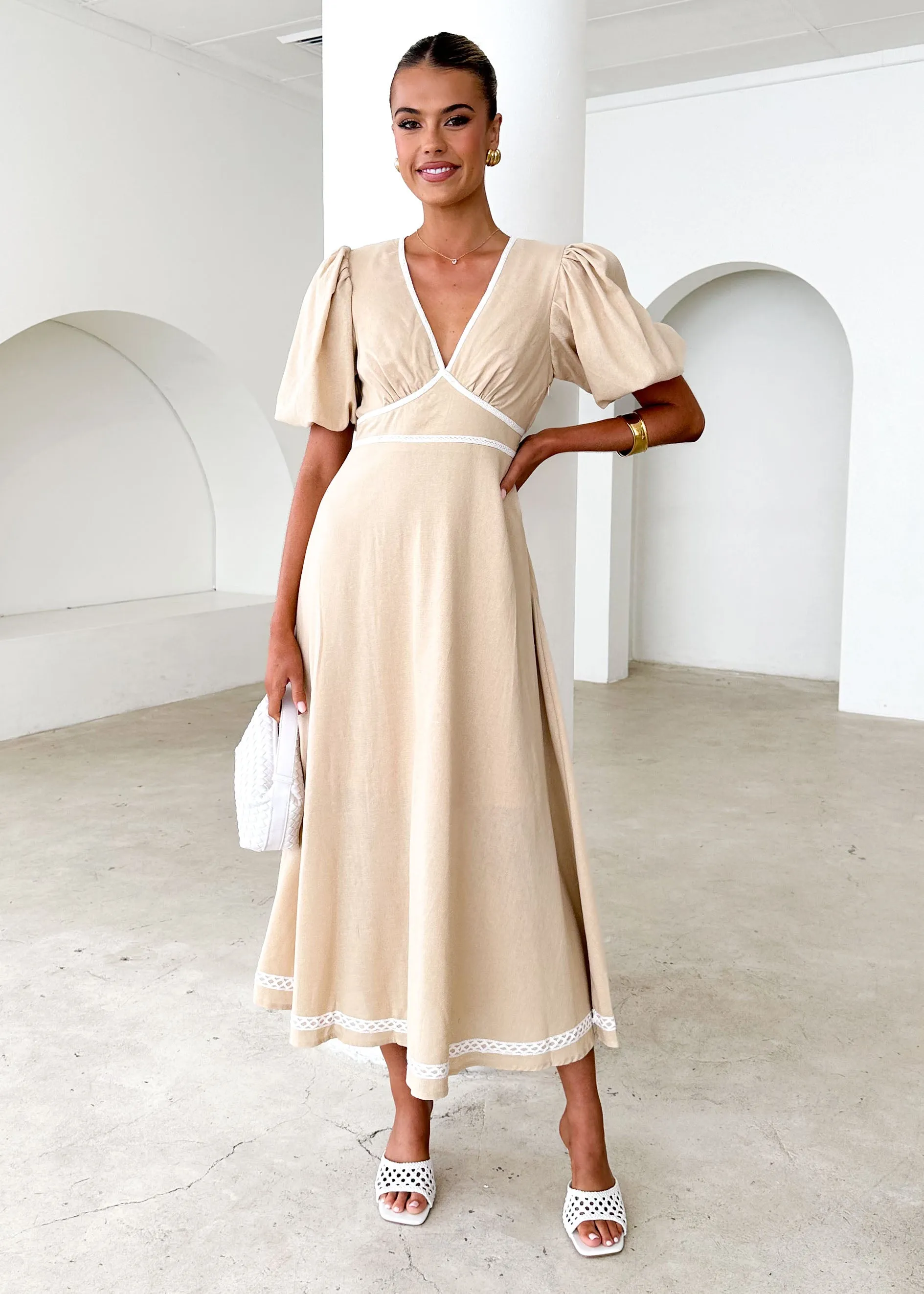 Ellodie Maxi Dress - Beige sold by Gingham & Heels product image thumbnail 2