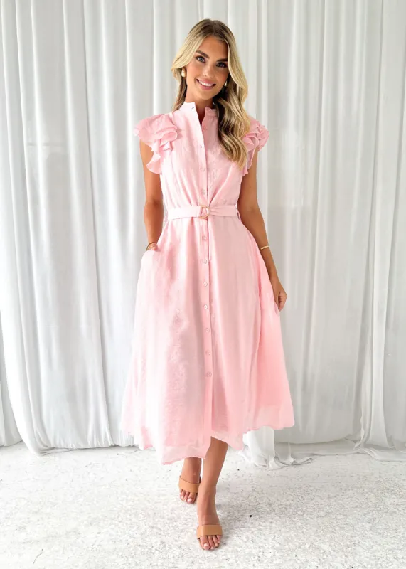 Tasto Midi Dress - Pink sold by Gingham & Heels