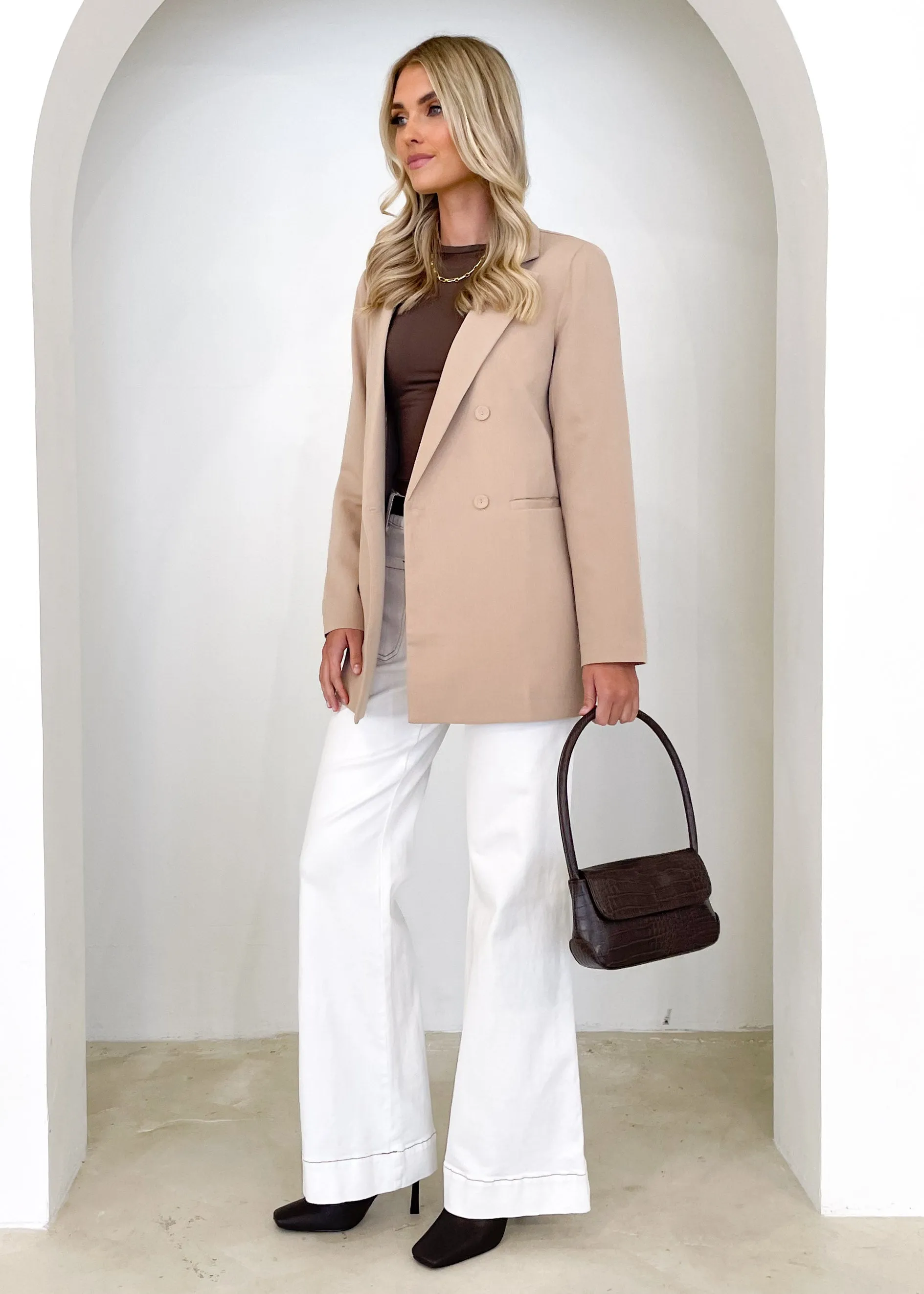 Tyria Blazer - Beige sold by Gingham & Heels product image thumbnail 4