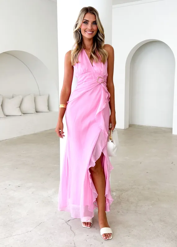 Jessabel Halter Maxi Dress - Pink sold by Gingham & Heels