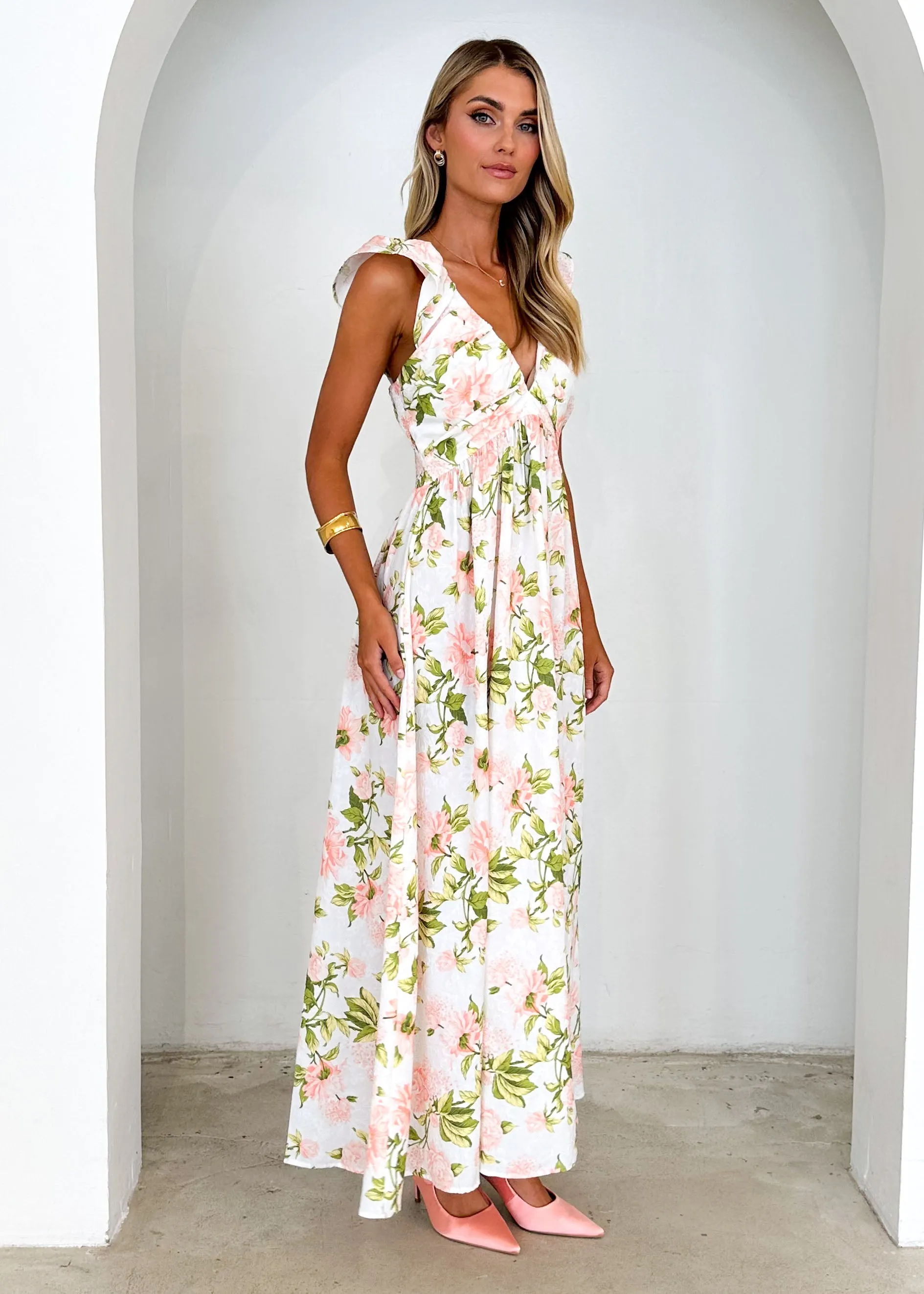 Hadley Maxi Dress - Peach Floral sold by Gingham & Heels product image thumbnail 4