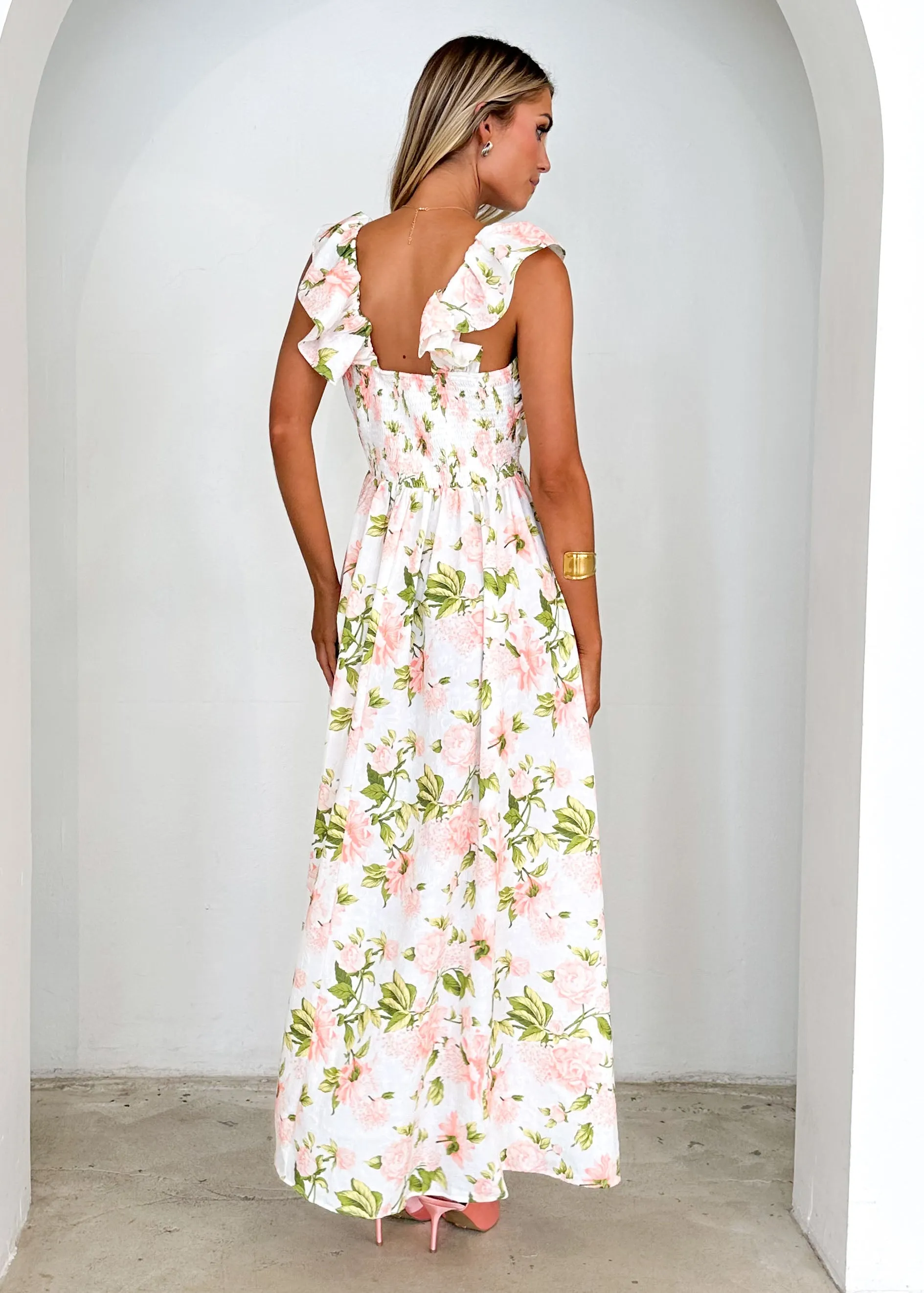 Hadley Maxi Dress - Peach Floral sold by Gingham & Heels product image thumbnail 5