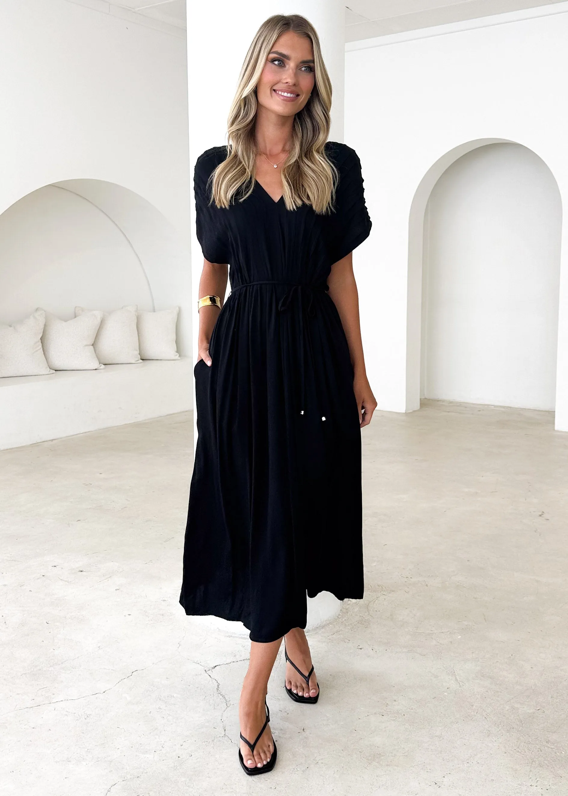 Indra Midi Dress - Black sold by Gingham & Heels