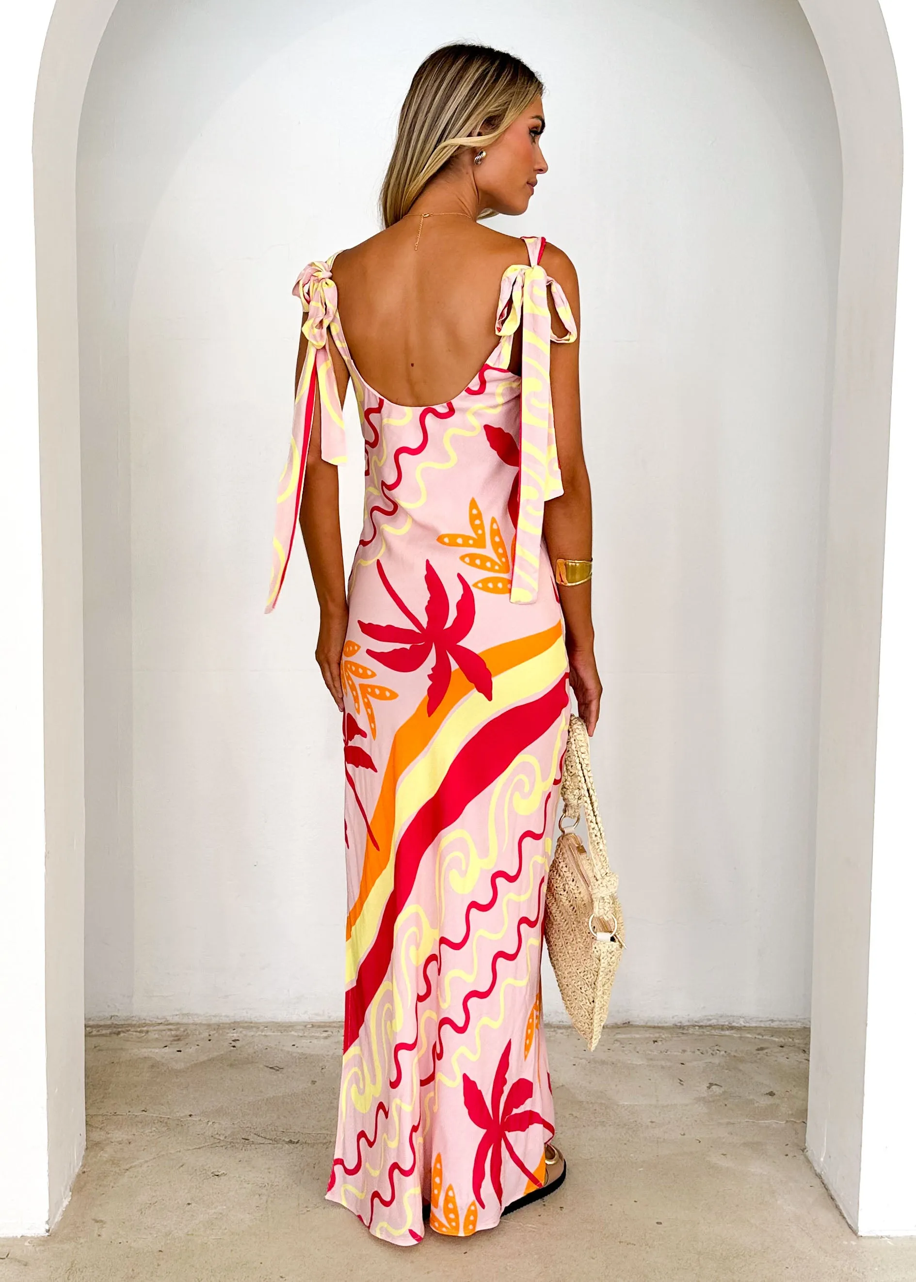 Lauryn Midi Dress - Pink Palm sold by Gingham & Heels product image thumbnail 5