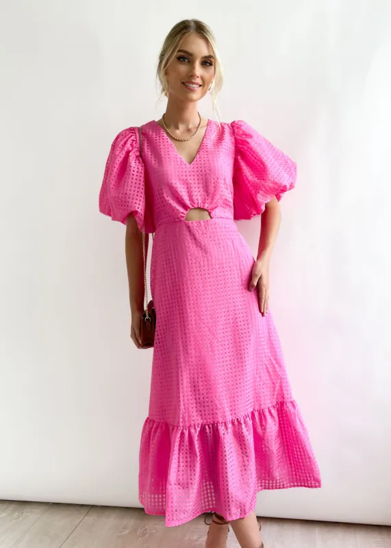 Adeena Midi Dress - Pink sold by Gingham & Heels