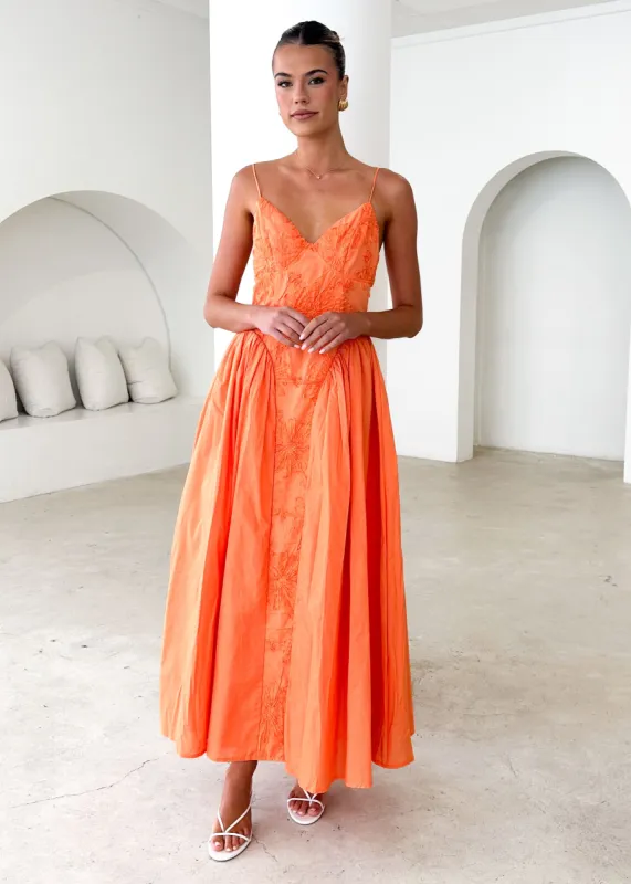 Kassi Maxi Dress - Orange sold by Gingham & Heels
