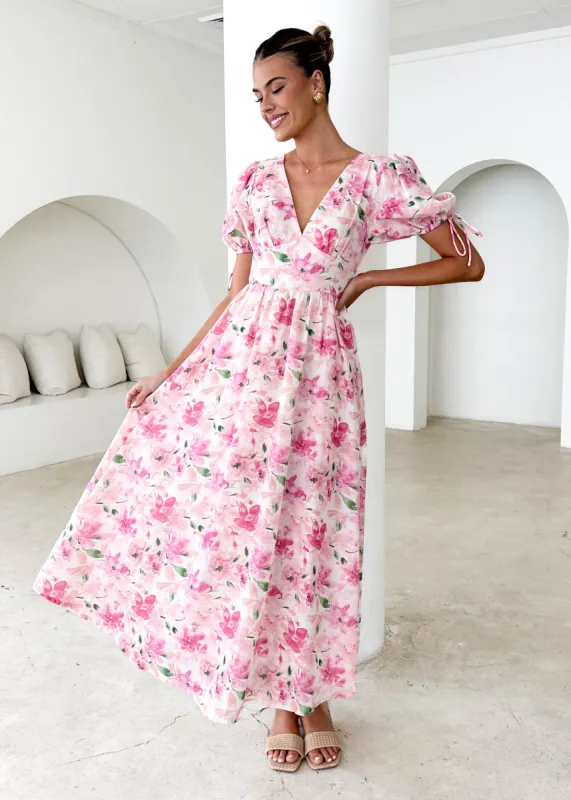 Malu Maxi Dress - Pink Floral sold by Gingham & Heels