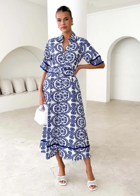 Wonderlight Maxi Dress - Navy Paisley sold by Gingham & Heels
