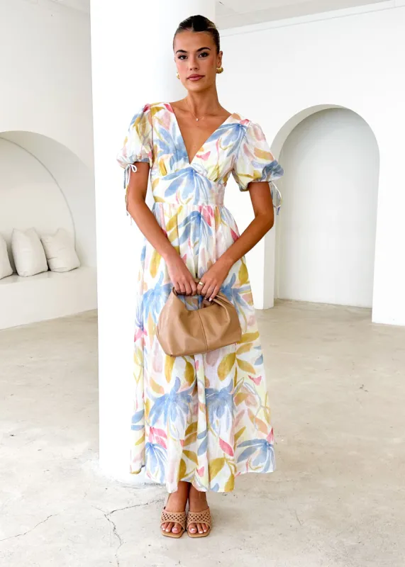 Malu Maxi Dress - Blue Palm sold by Gingham & Heels