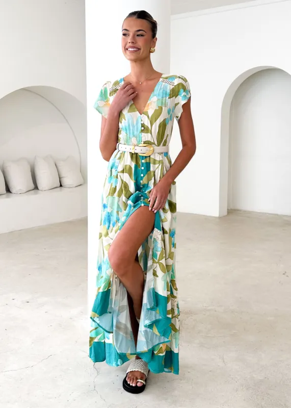 Carmen Maxi Dress - Himalayan Poppy sold by Gingham & Heels