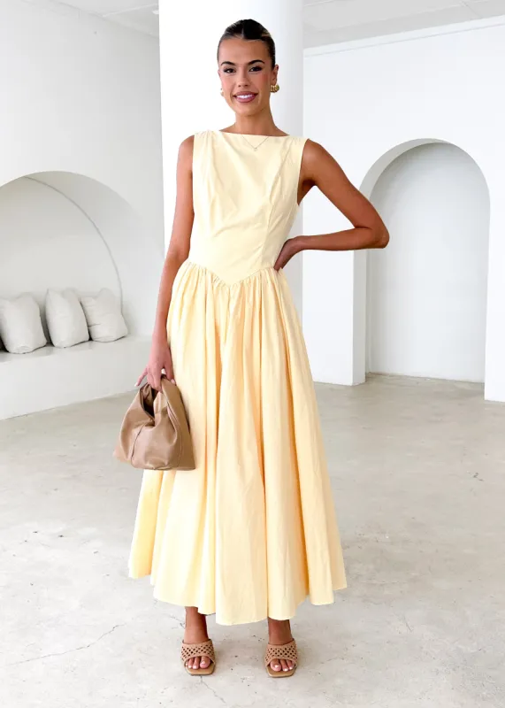 Bessie Maxi Dress - Lemon sold by Gingham & Heels