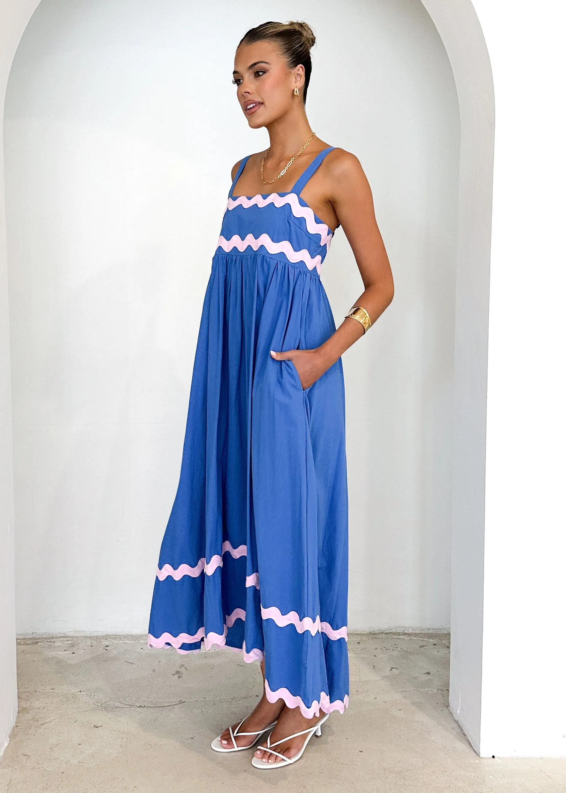 Elton Maxi Dress - Blue sold by Gingham & Heels product image thumbnail 4