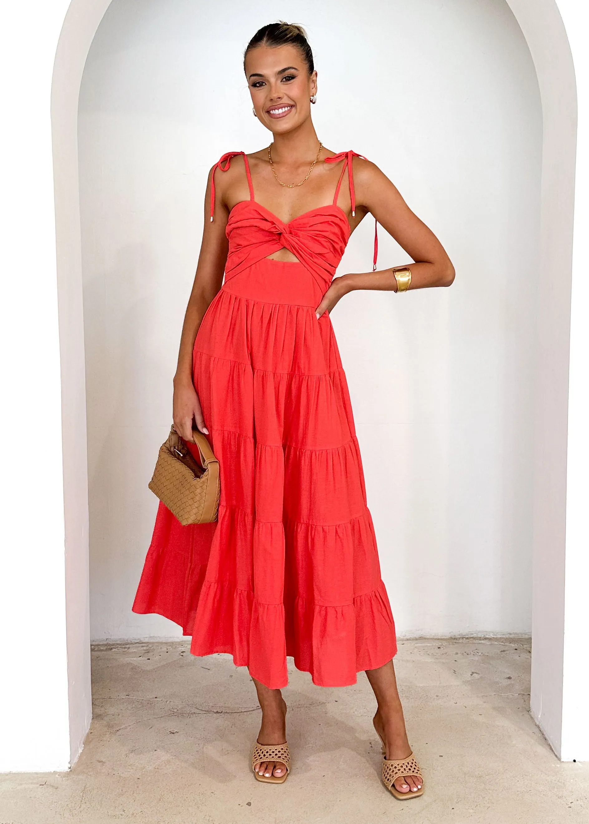 Tallia Midi Dress - Red sold by Gingham & Heels product image thumbnail 3