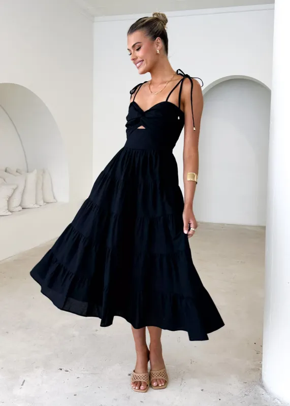 Tallia Midi Dress - Black sold by Gingham & Heels