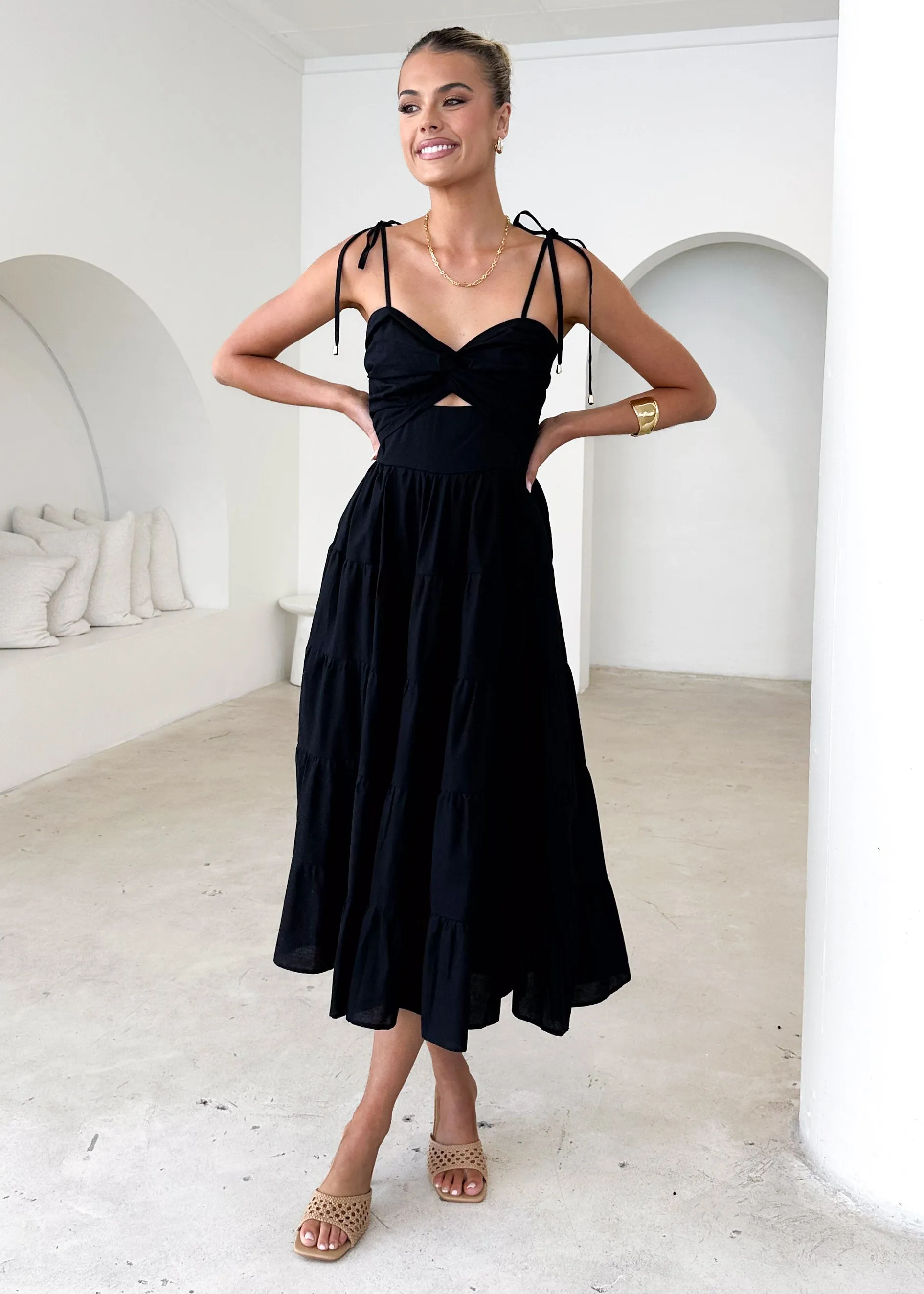 Tallia Midi Dress - Black sold by Gingham & Heels product image thumbnail 2