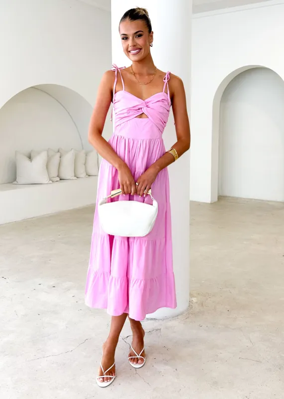 Tallia Midi Dress - Pink sold by Gingham & Heels