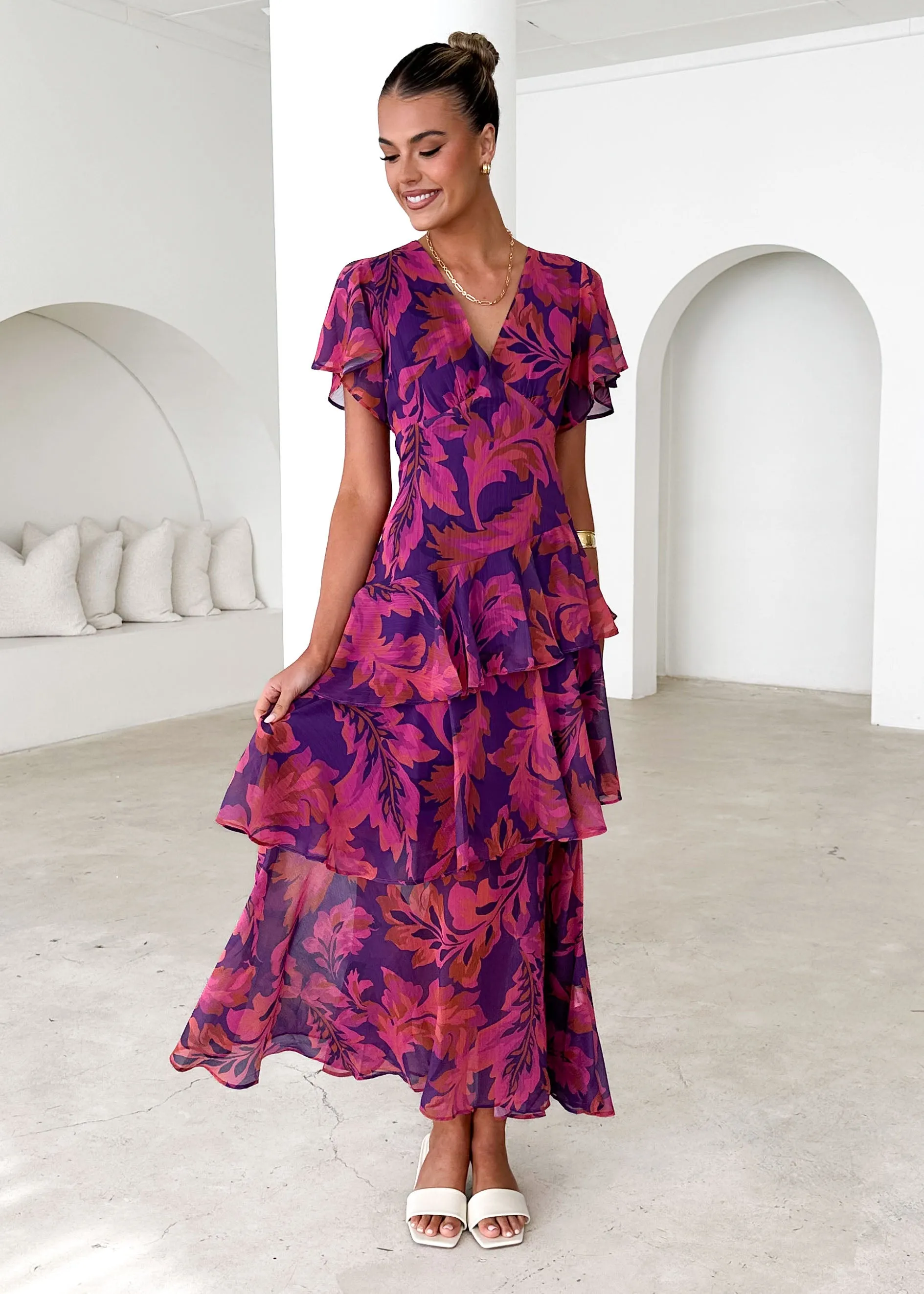 Venezia Maxi Dress - Violet Floral sold by Gingham & Heels product image thumbnail 2