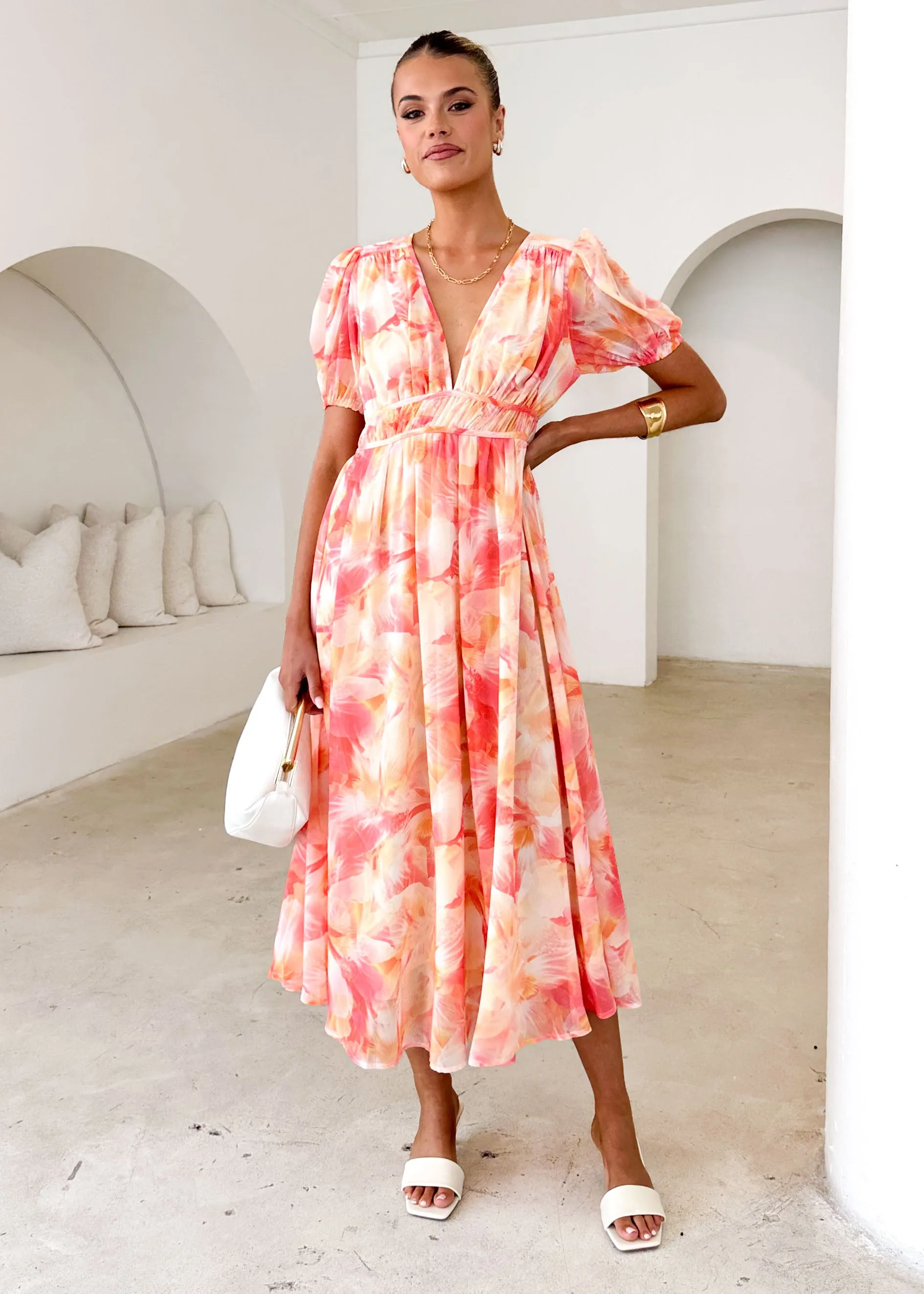 Revival Maxi Dress - Coral Splash sold by Gingham & Heels product image thumbnail 2
