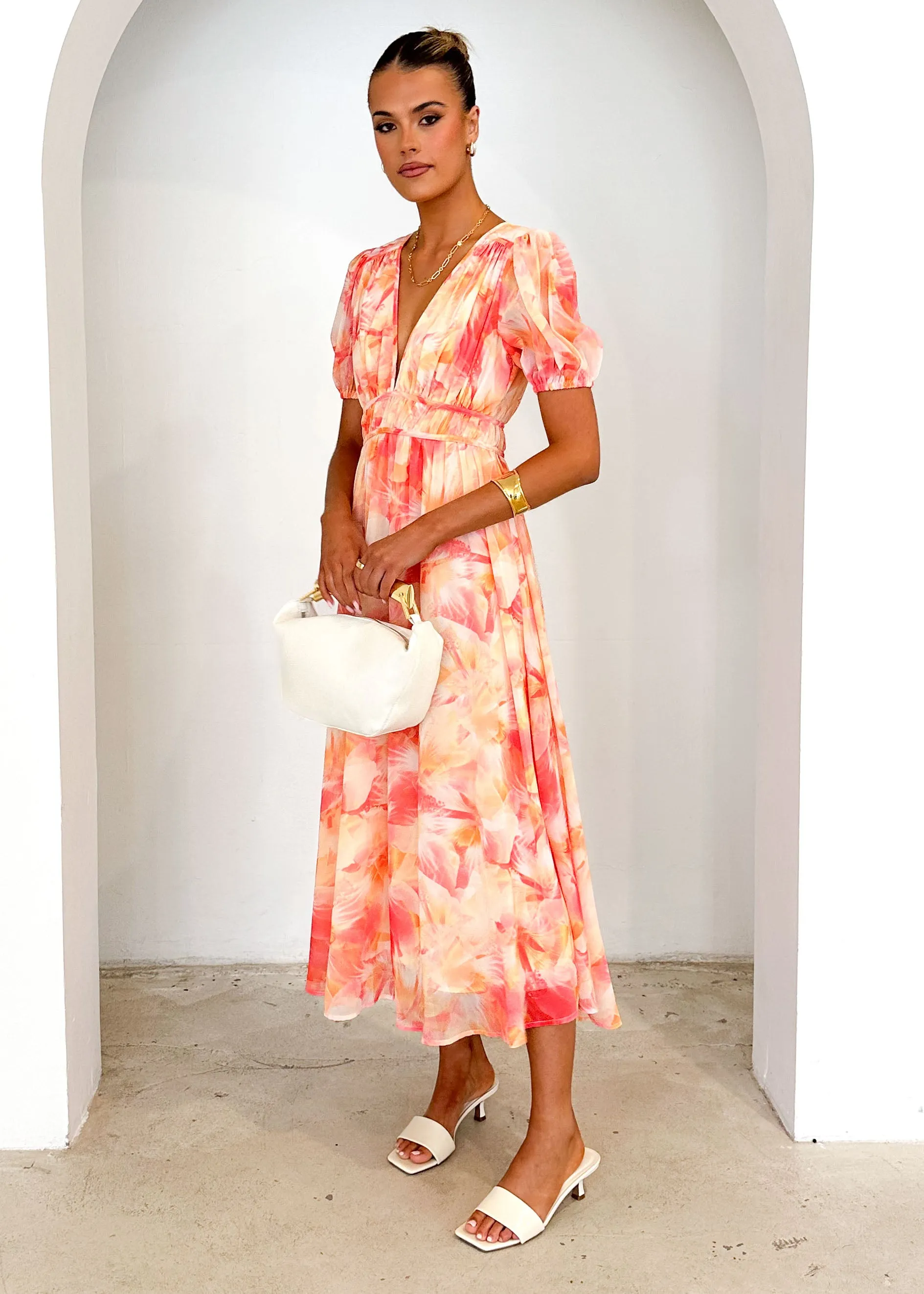 Revival Maxi Dress - Coral Splash sold by Gingham & Heels product image thumbnail 4