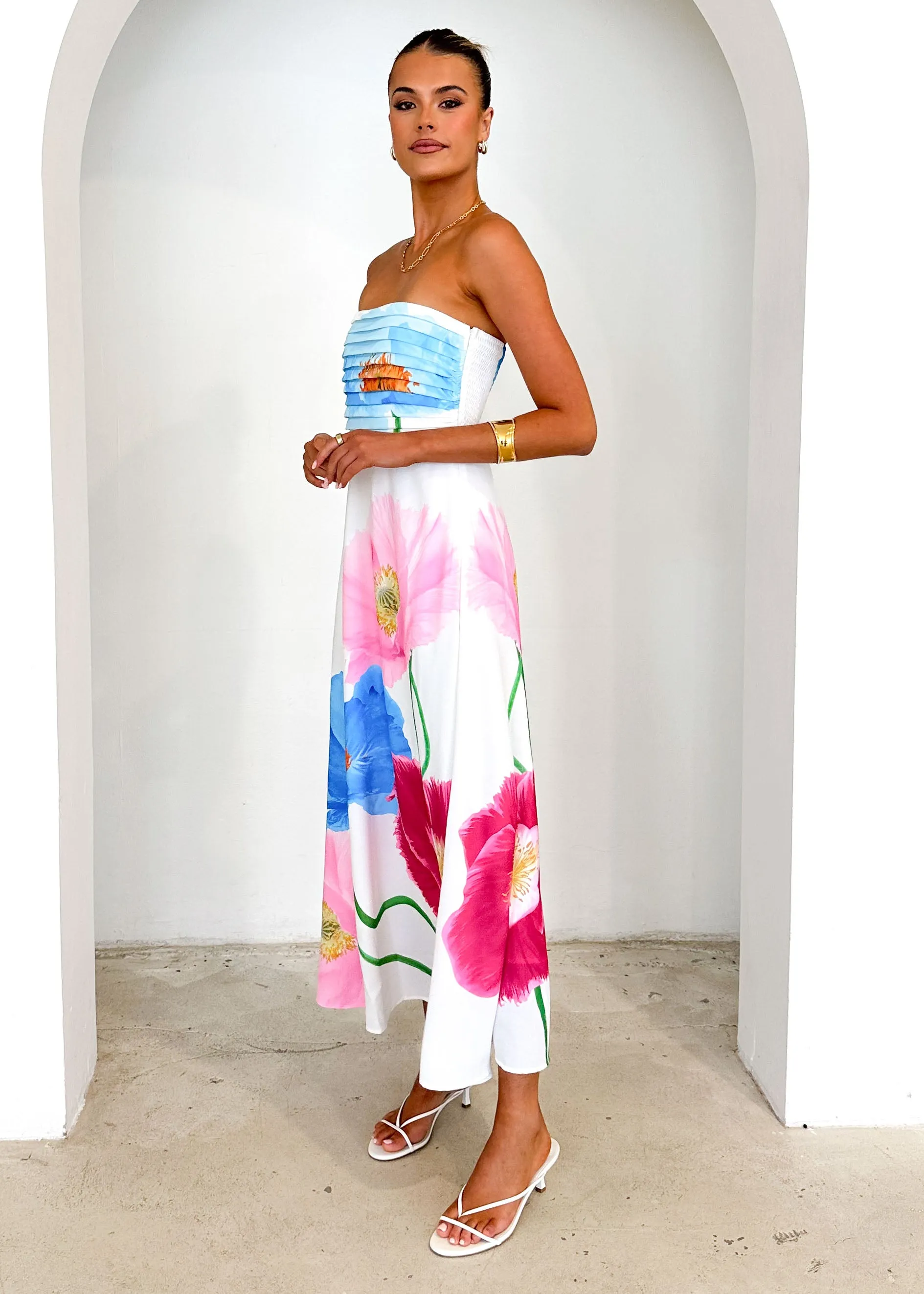 Brookes Strapless Maxi Dress - Pink Poppy sold by Gingham & Heels product image thumbnail 4