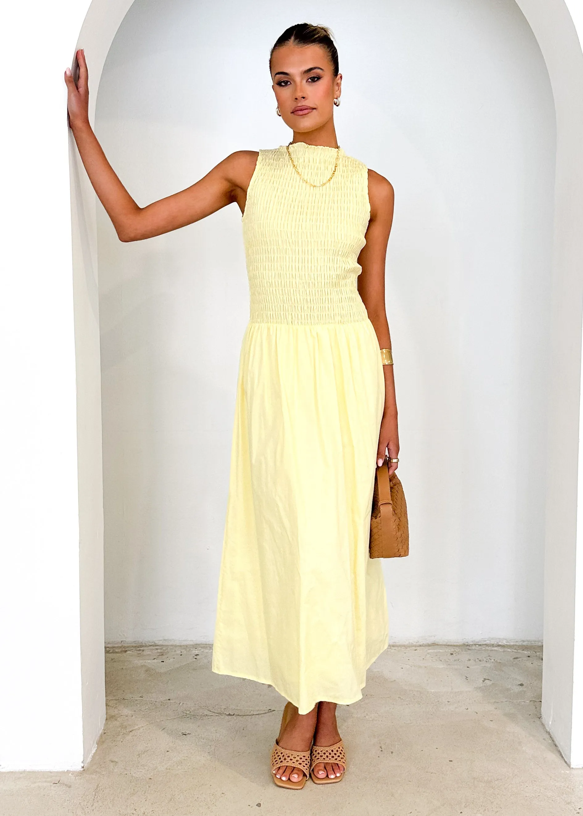 Brixton Midi Dress - Lemon sold by Gingham & Heels product image thumbnail 3