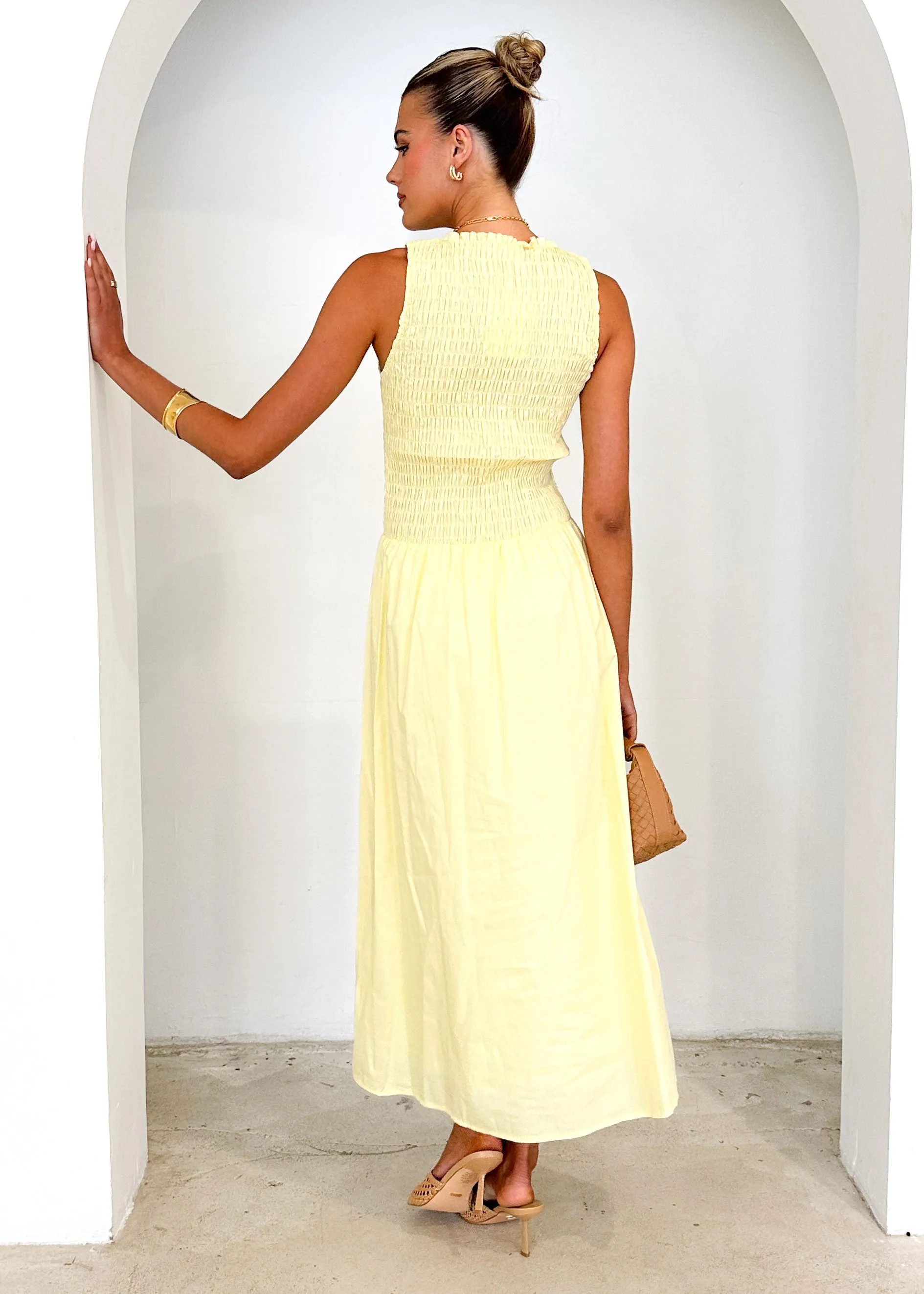 Brixton Midi Dress - Lemon sold by Gingham & Heels product image thumbnail 5