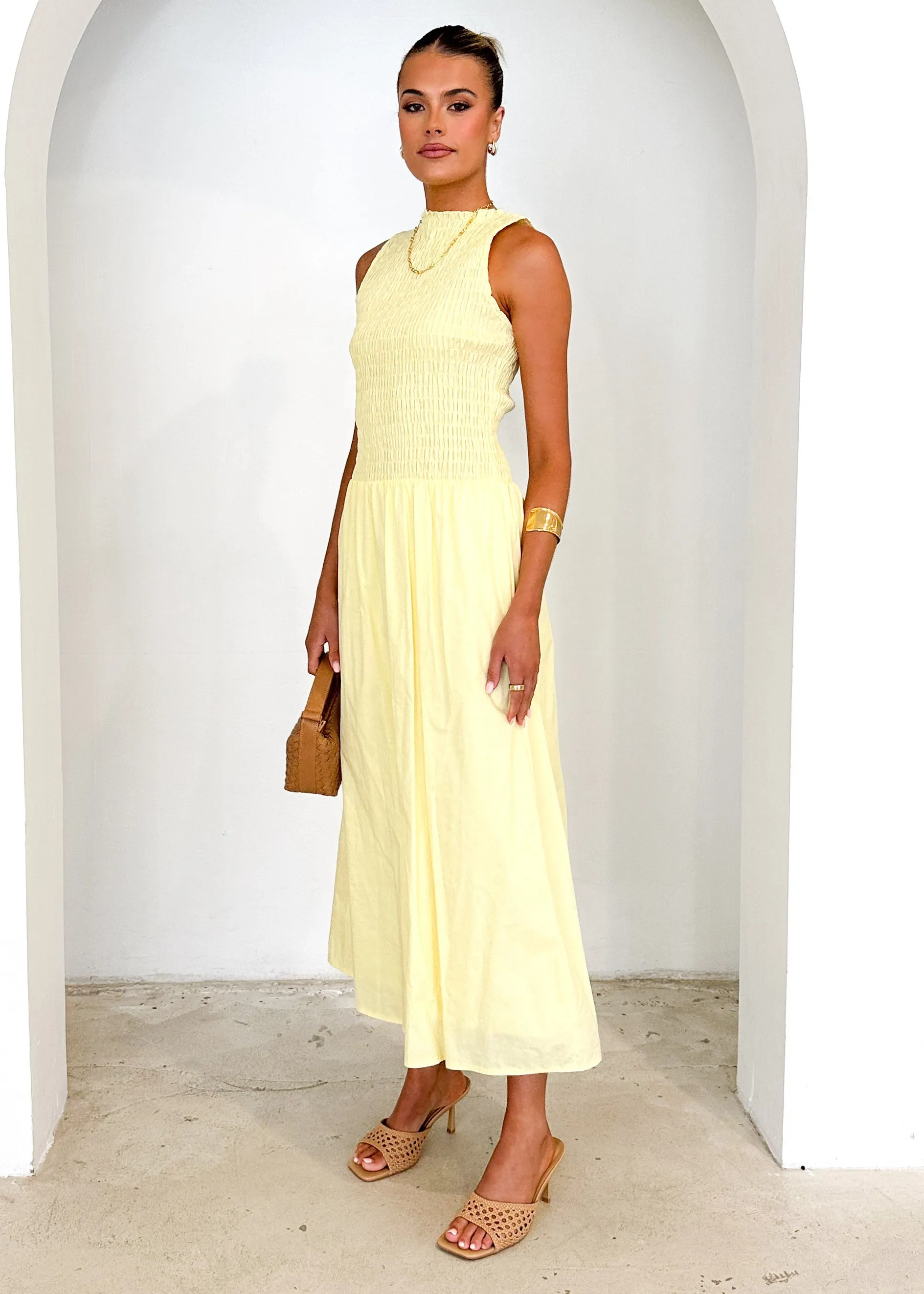 Brixton Midi Dress - Lemon sold by Gingham & Heels product image thumbnail 4