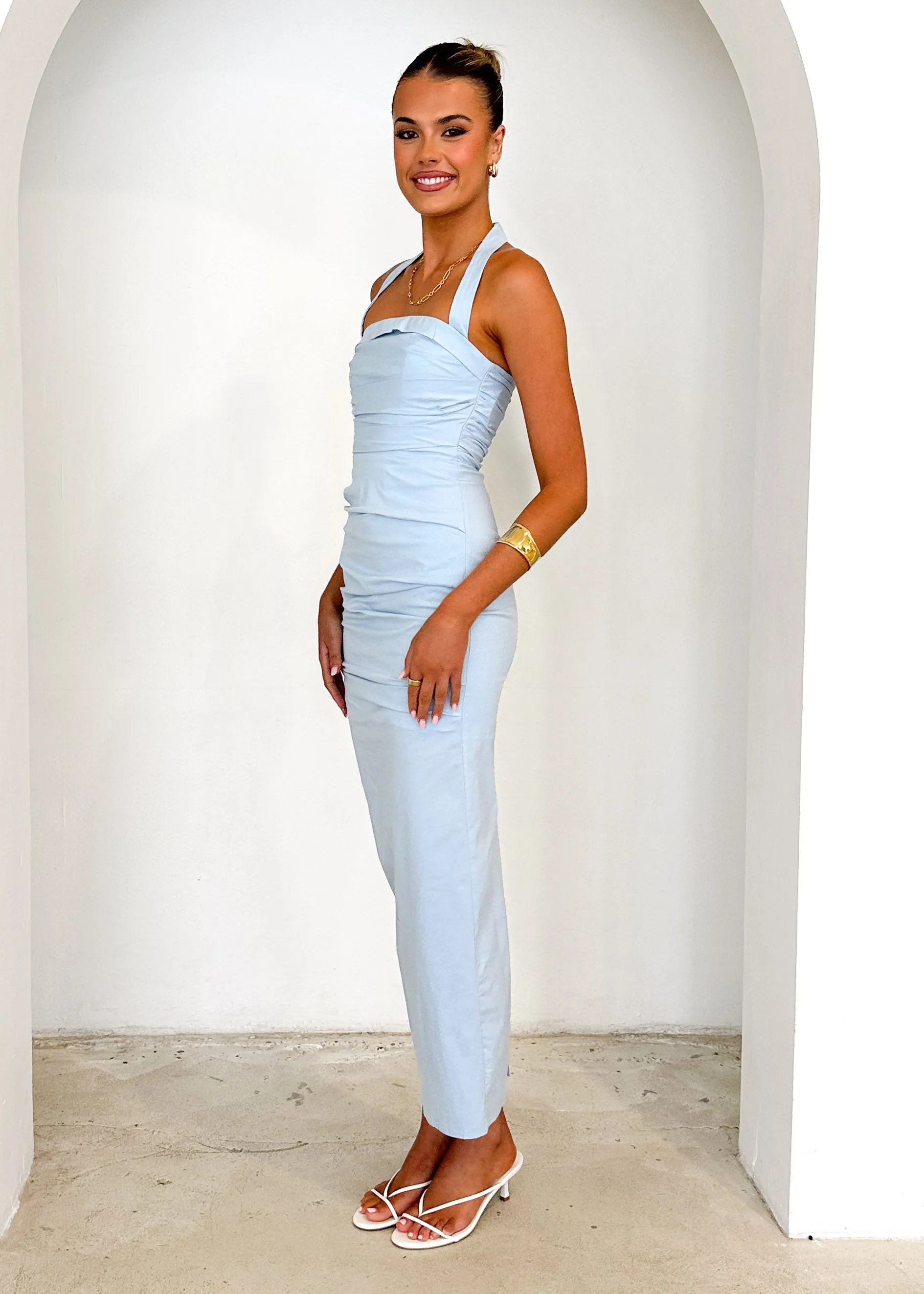 Sadie Halter Maxi Dress - Ice Blue sold by Gingham & Heels product image thumbnail 4