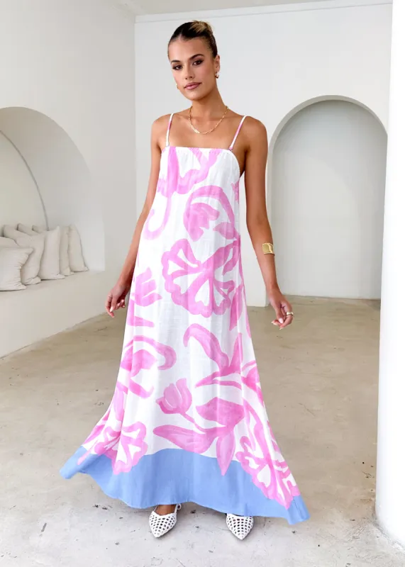 Talisa Maxi Dress - Lila Flower sold by Gingham & Heels