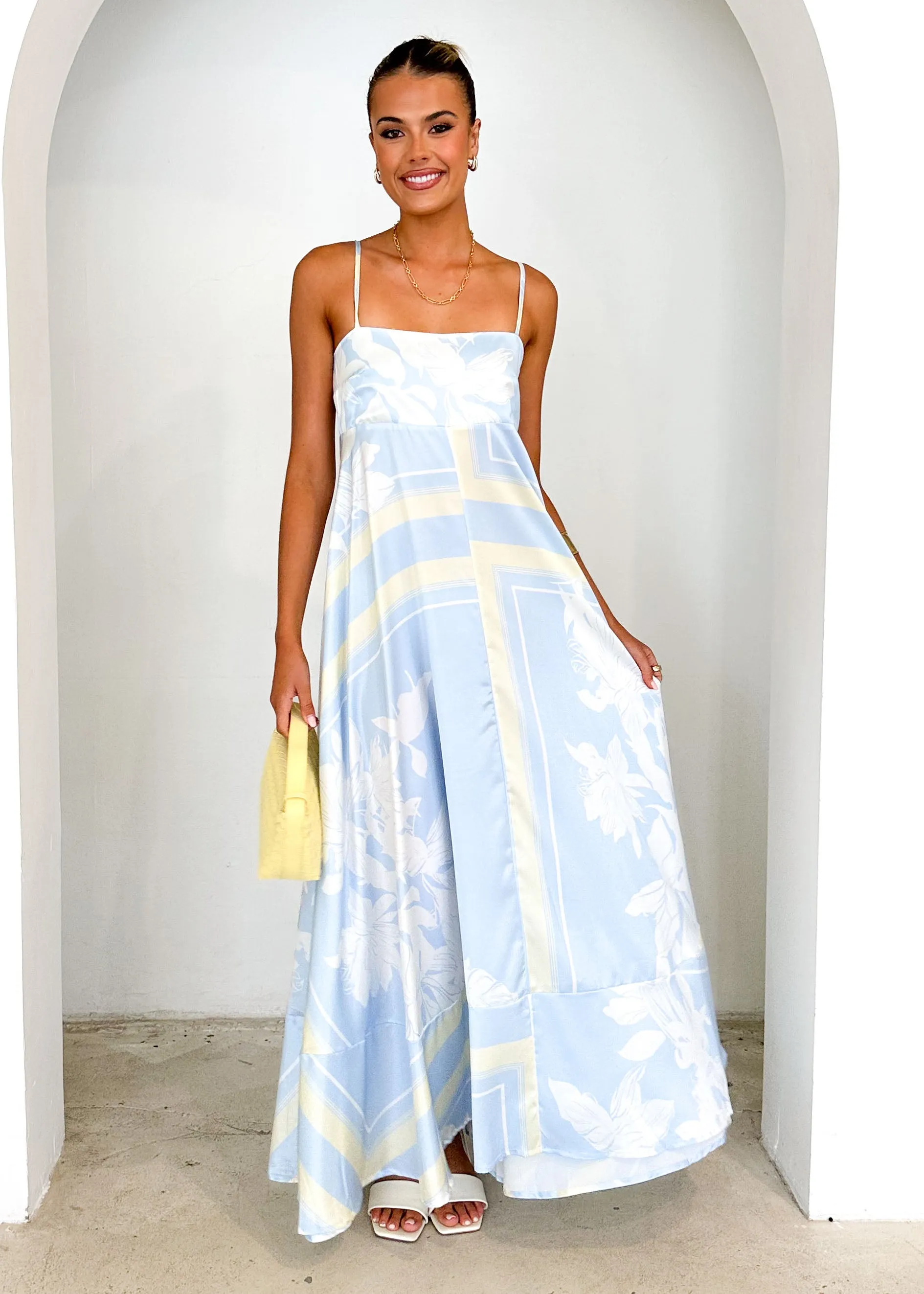 Elide Maxi Dress - Blue Floral sold by Gingham & Heels product image thumbnail 3