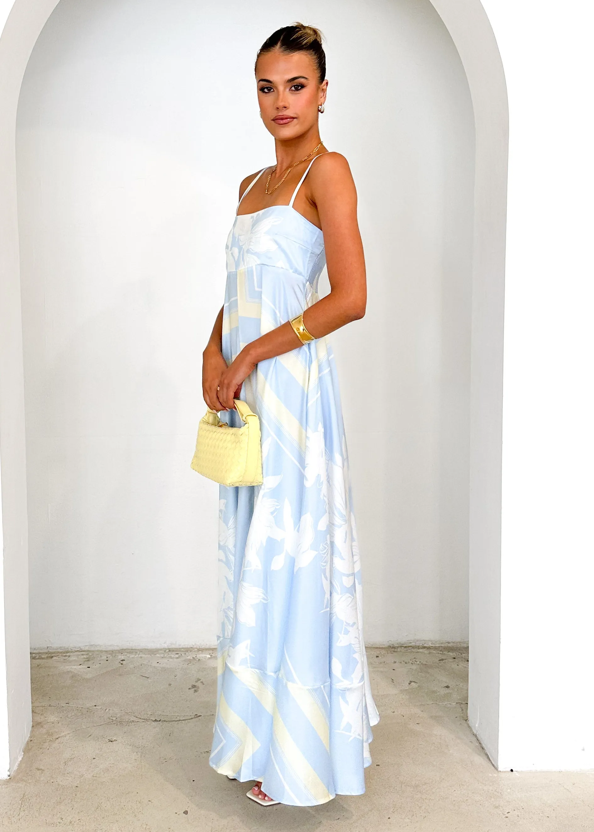 Elide Maxi Dress - Blue Floral sold by Gingham & Heels product image thumbnail 4