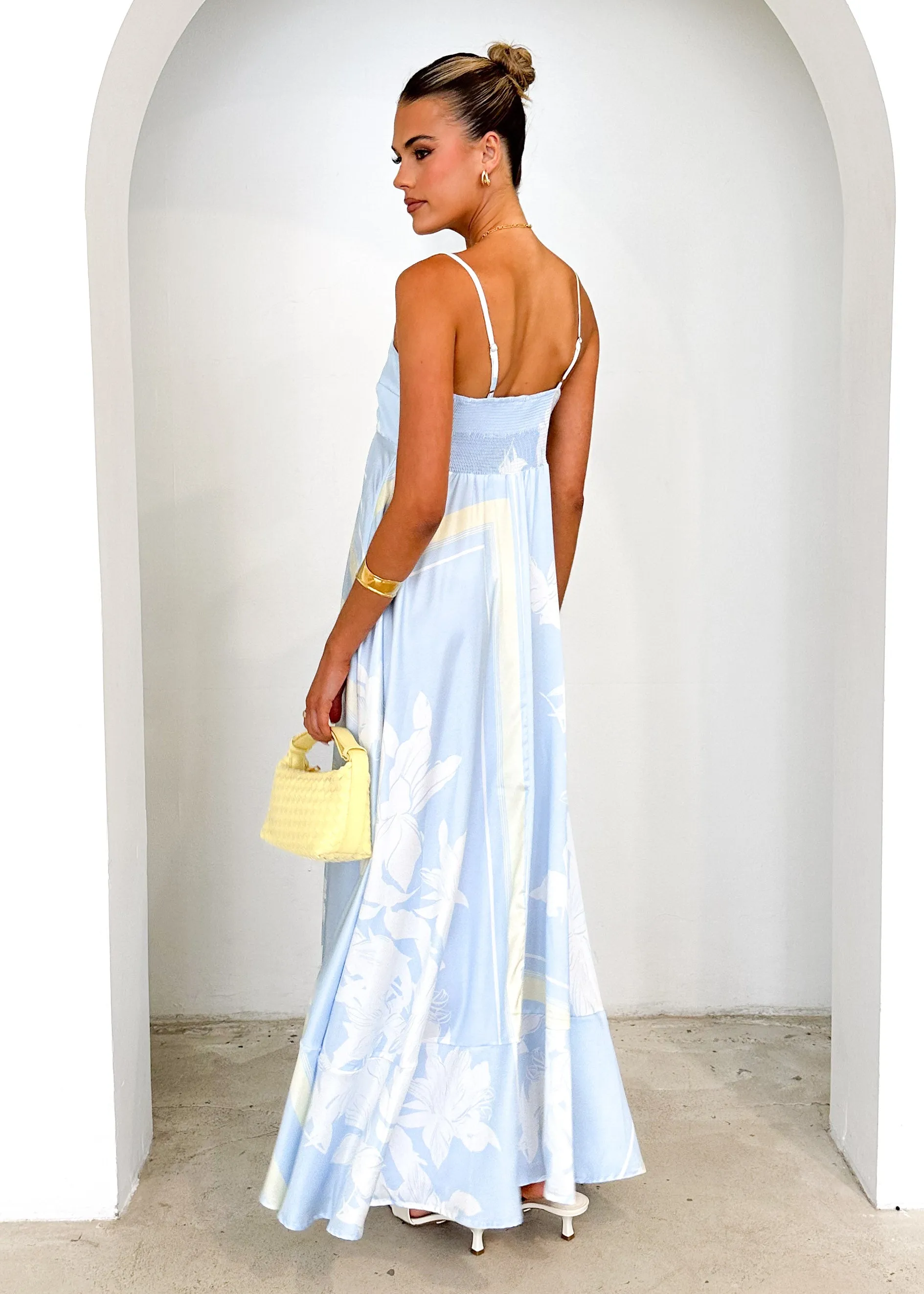 Elide Maxi Dress - Blue Floral sold by Gingham & Heels product image thumbnail 5