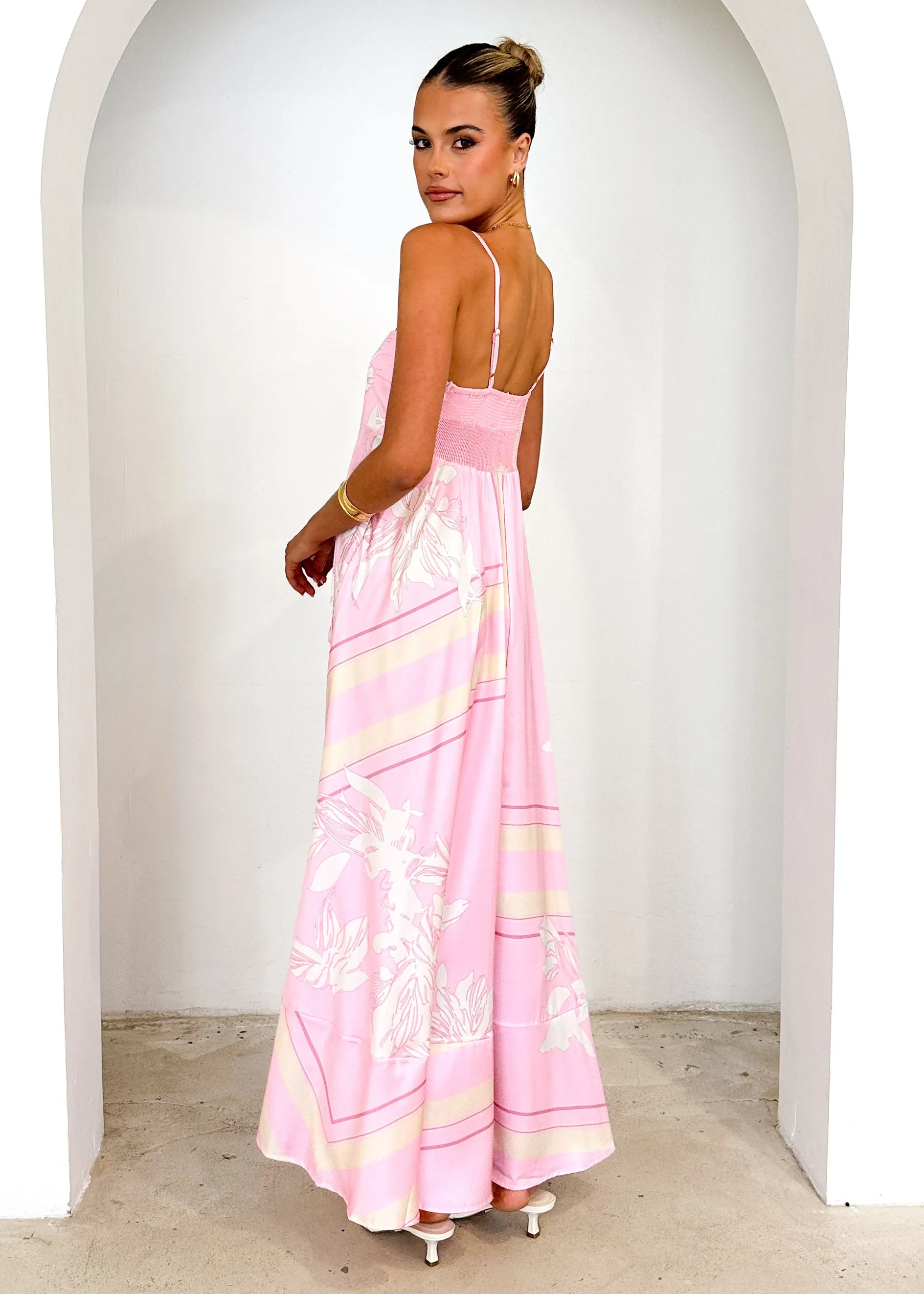 Elide Maxi Dress - Candy Pink Floral sold by Gingham & Heels product image thumbnail 5