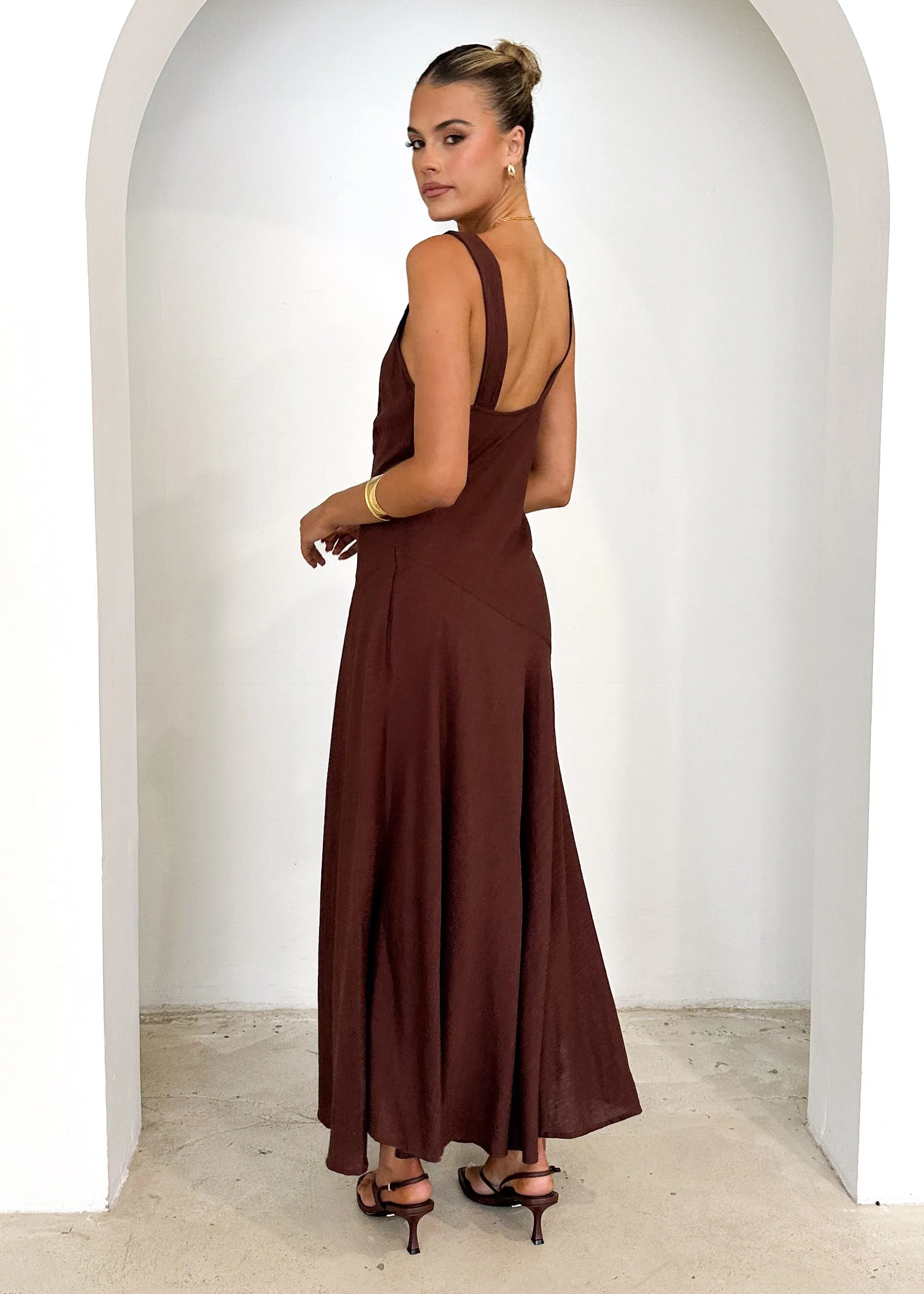 Orabelle Maxi Dress - Chocolate sold by Gingham & Heels product image thumbnail 5