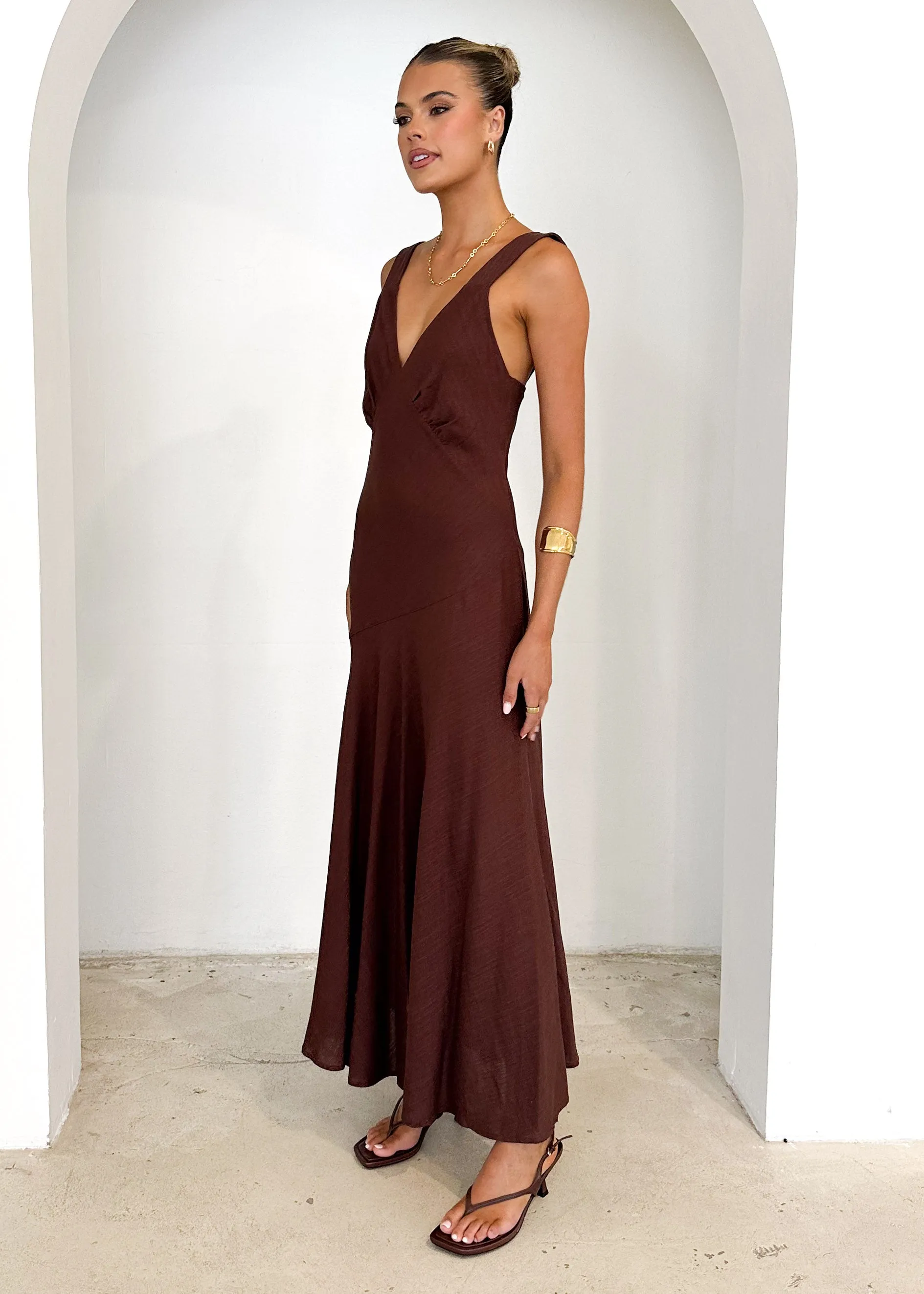 Orabelle Maxi Dress - Chocolate sold by Gingham & Heels product image thumbnail 4
