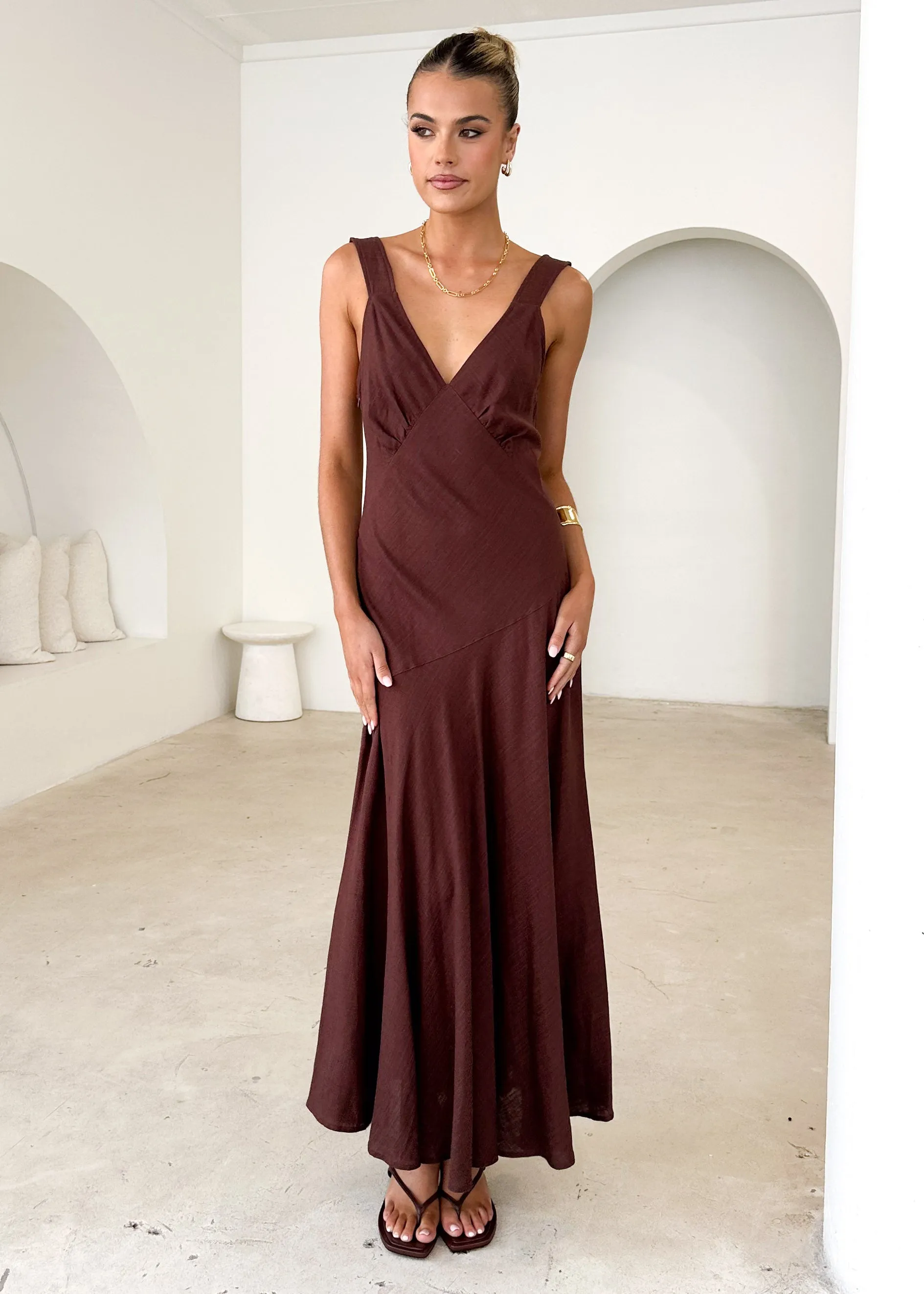 Orabelle Maxi Dress - Chocolate sold by Gingham & Heels product image thumbnail 2