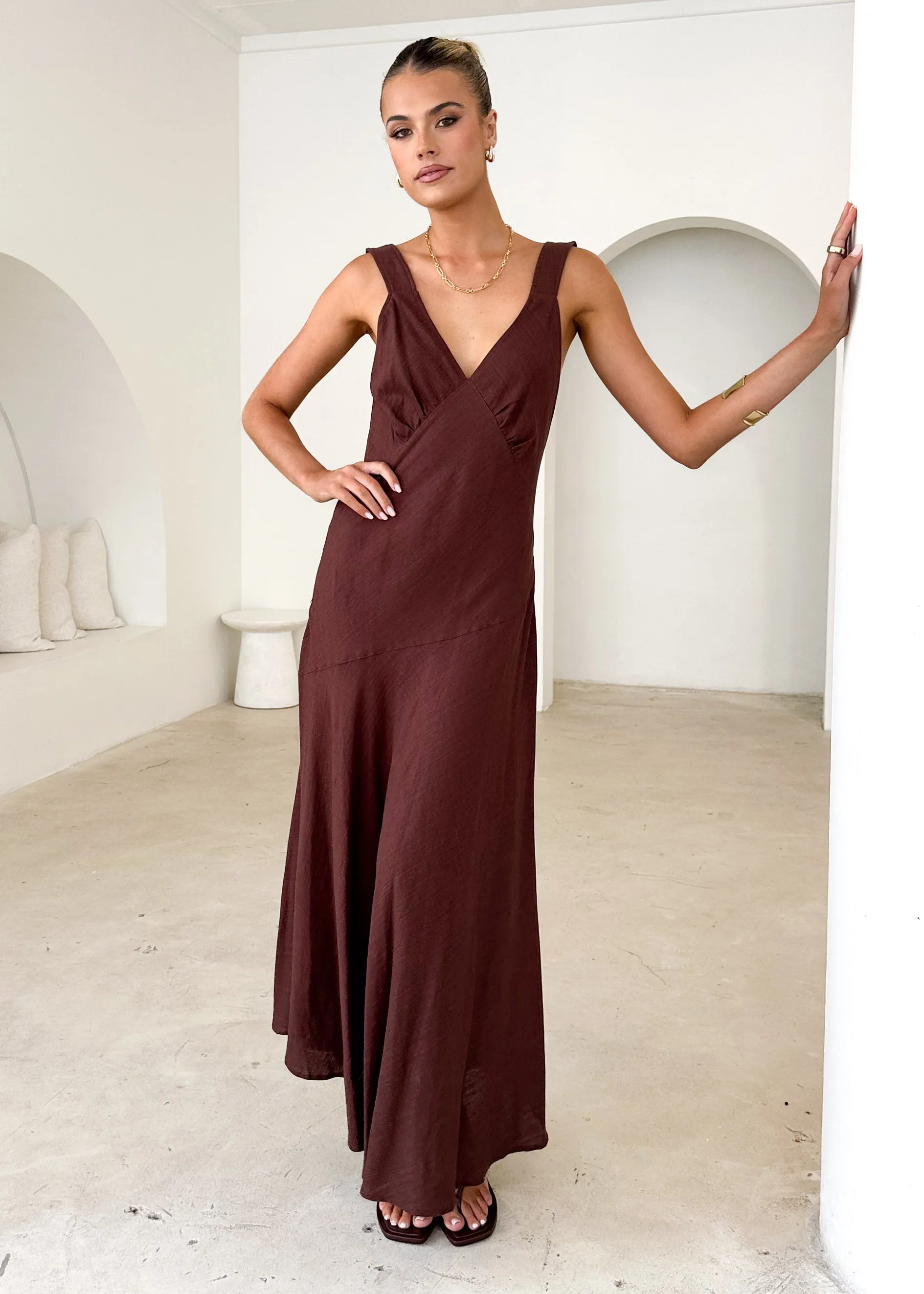 Orabelle Maxi Dress - Chocolate sold by Gingham & Heels