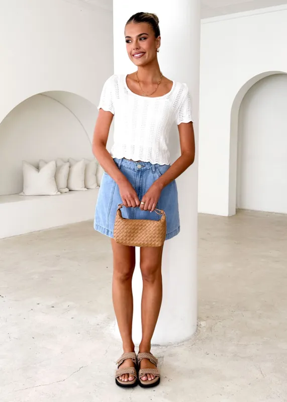 Araceli Knit Top - White sold by Gingham & Heels