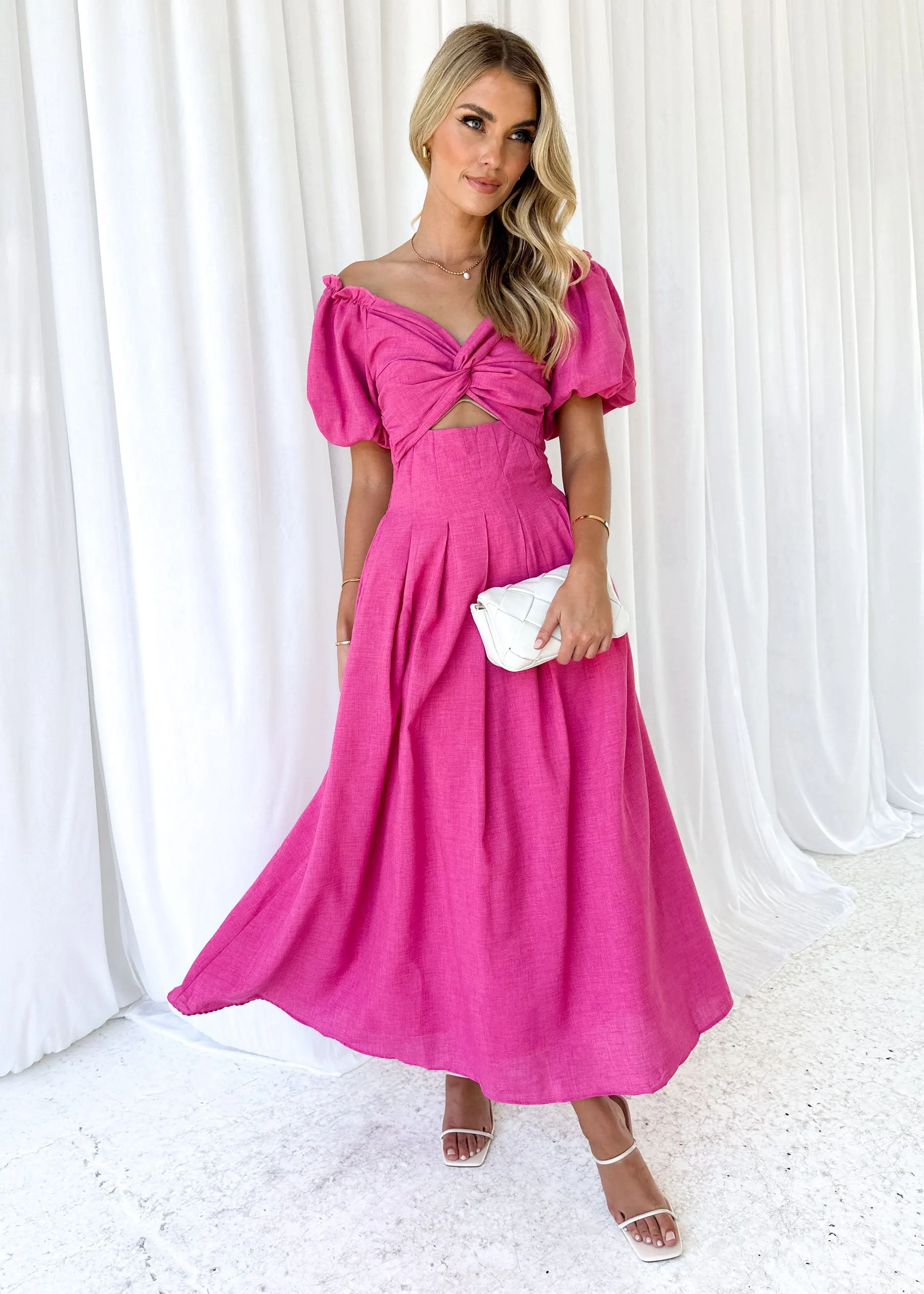 Davona Midi Dress - Hot Pink sold by Gingham & Heels product image thumbnail 5