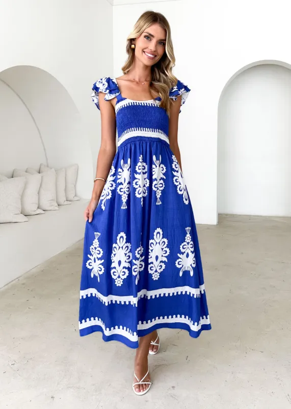 Outlaw Maxi Dress - Cobalt sold by Gingham & Heels