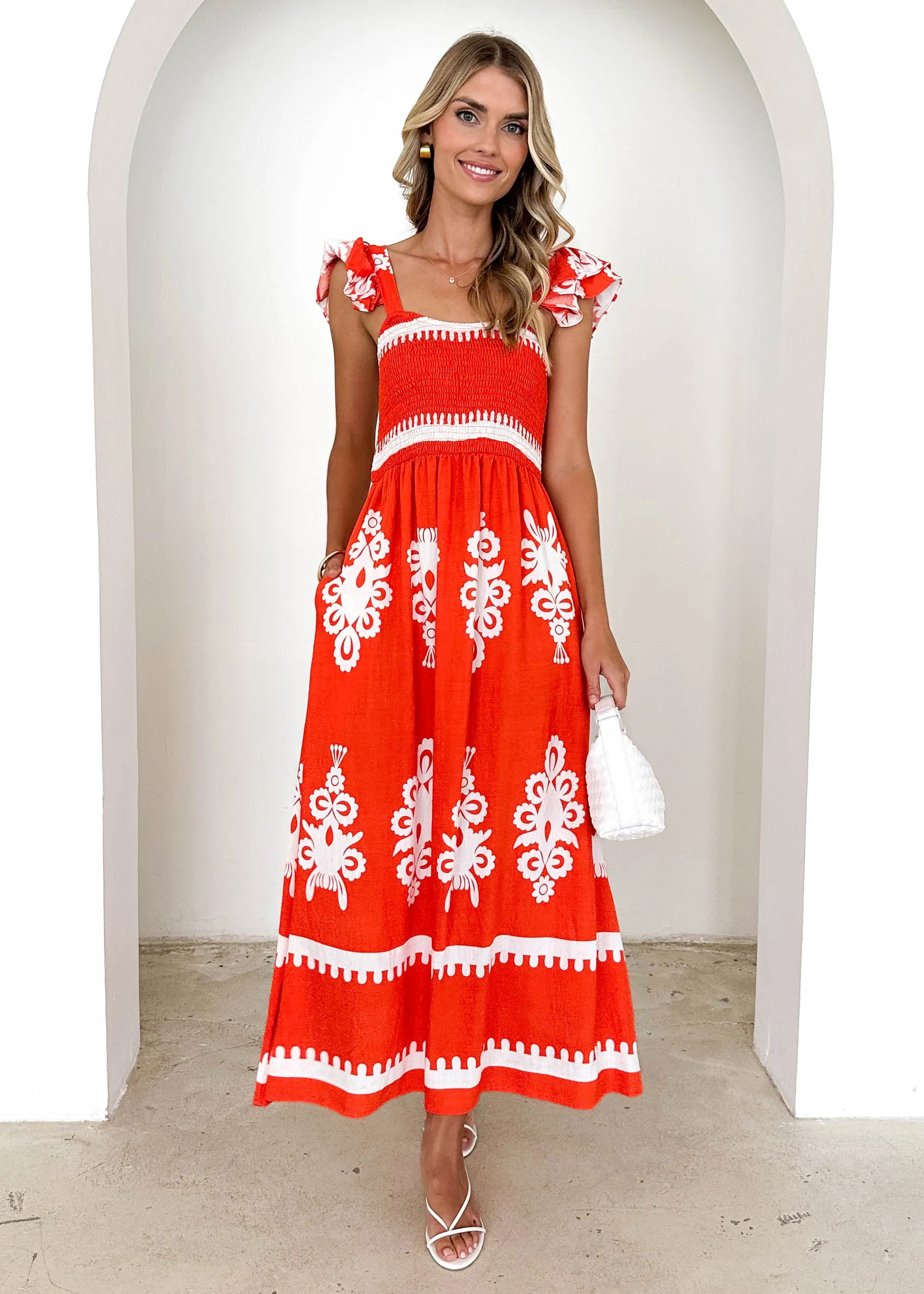 Outlaw Maxi Dress - Tangerine sold by Gingham & Heels product image thumbnail 3