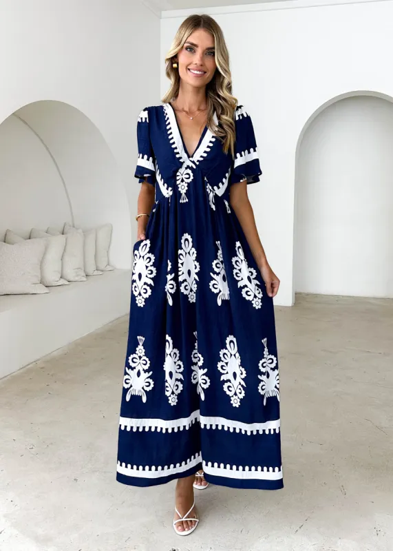 Renegade Maxi Dress - Navy sold by Gingham & Heels