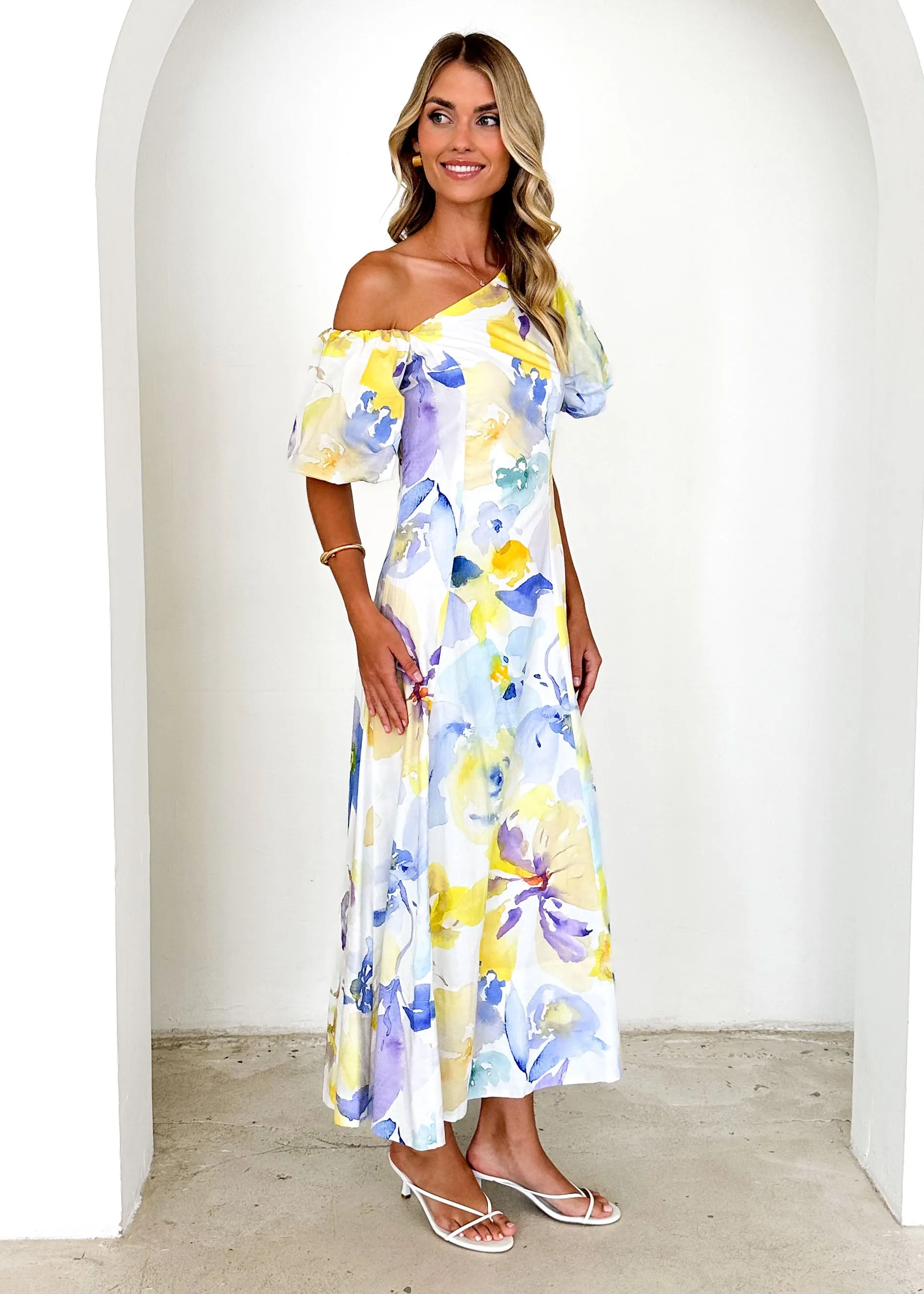 Delandra Maxi Dress - Lemon Watercolour sold by Gingham & Heels product image thumbnail 4