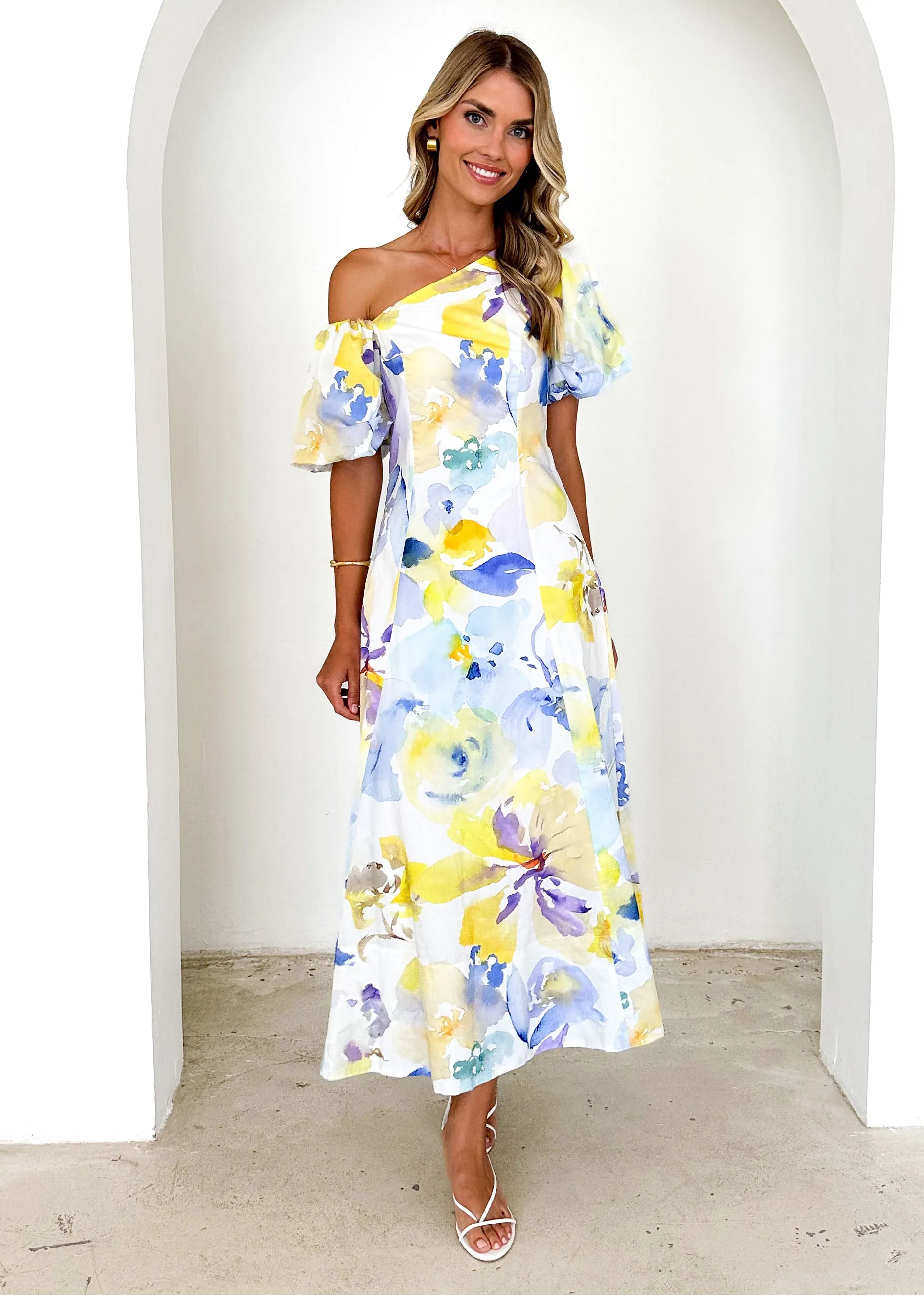 Delandra Maxi Dress - Lemon Watercolour sold by Gingham & Heels product image thumbnail 3