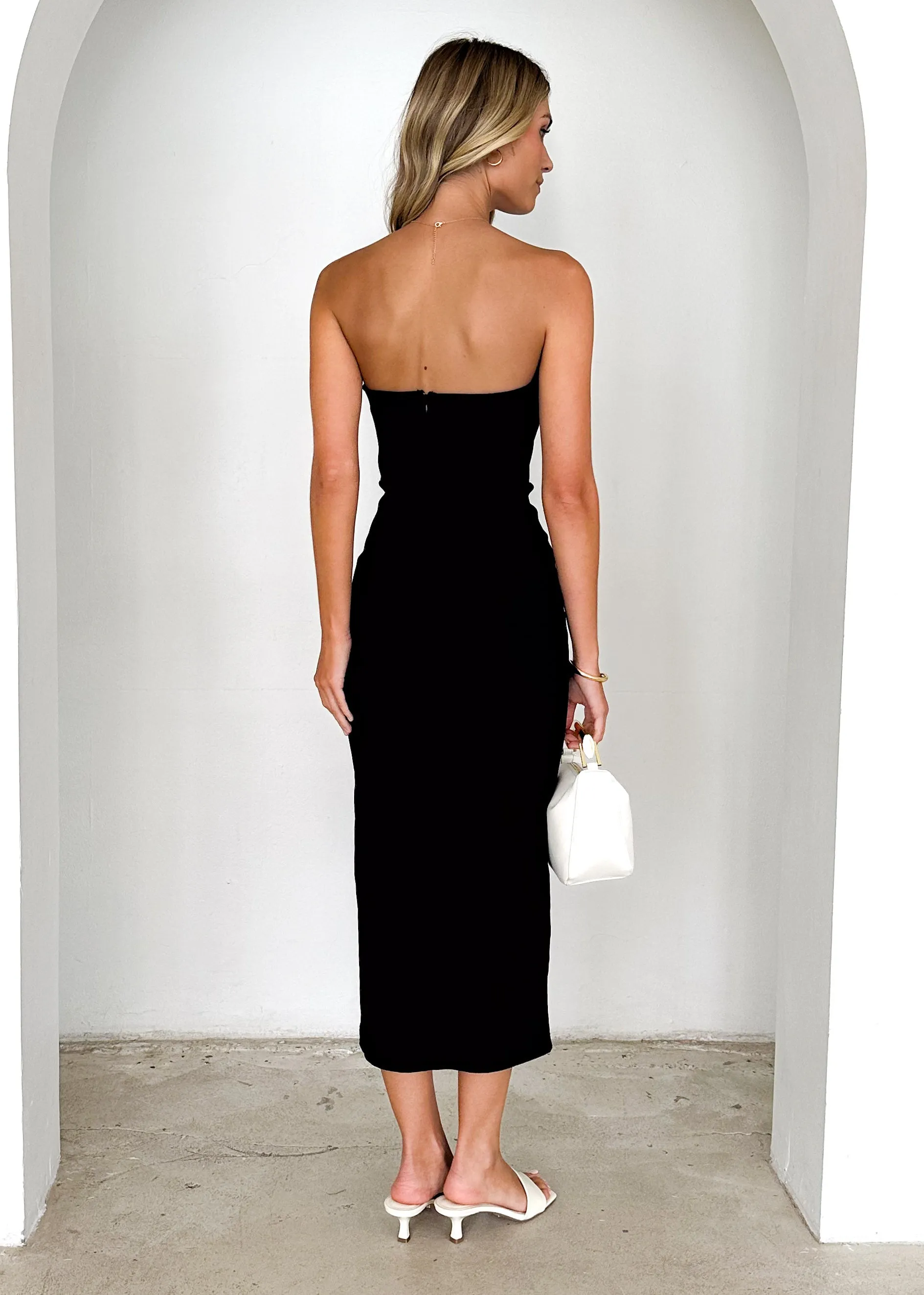 Rihanna Strapless Midi Dress - Black sold by Gingham & Heels product image thumbnail 5