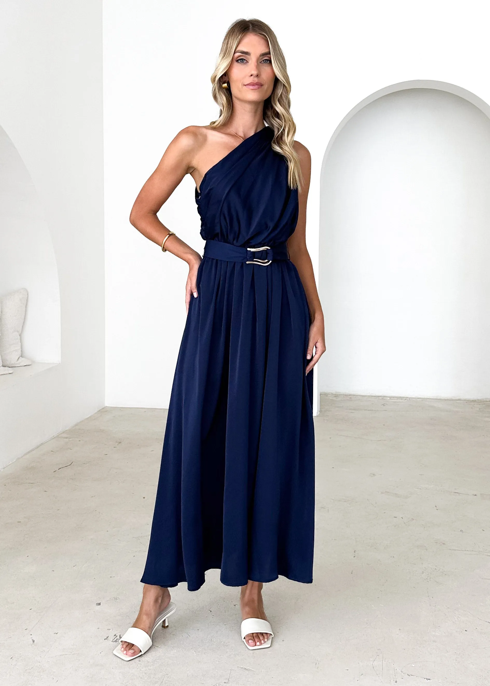 Korah One Shoulder Midi Dress - Midnight sold by Gingham & Heels product image thumbnail 2