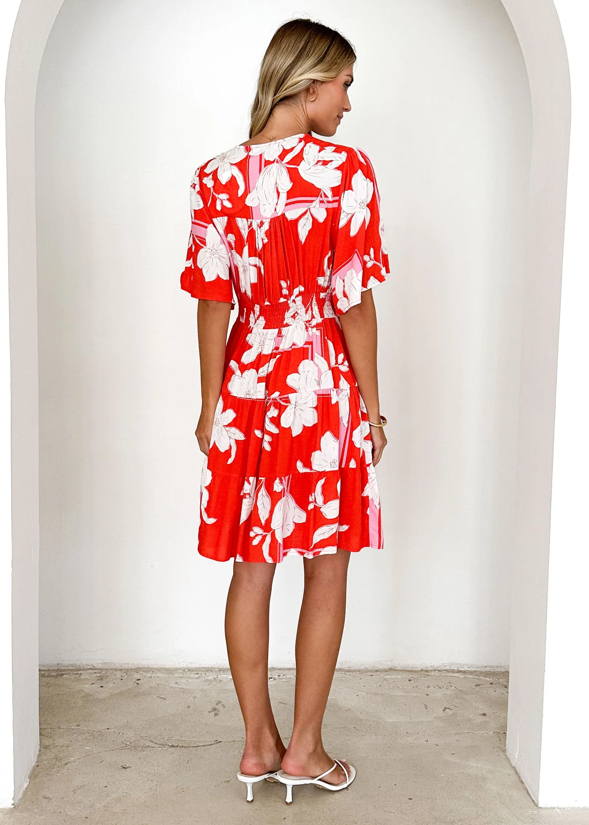 Harmonia Dress - Tangerine Floral sold by Gingham & Heels product image thumbnail 5