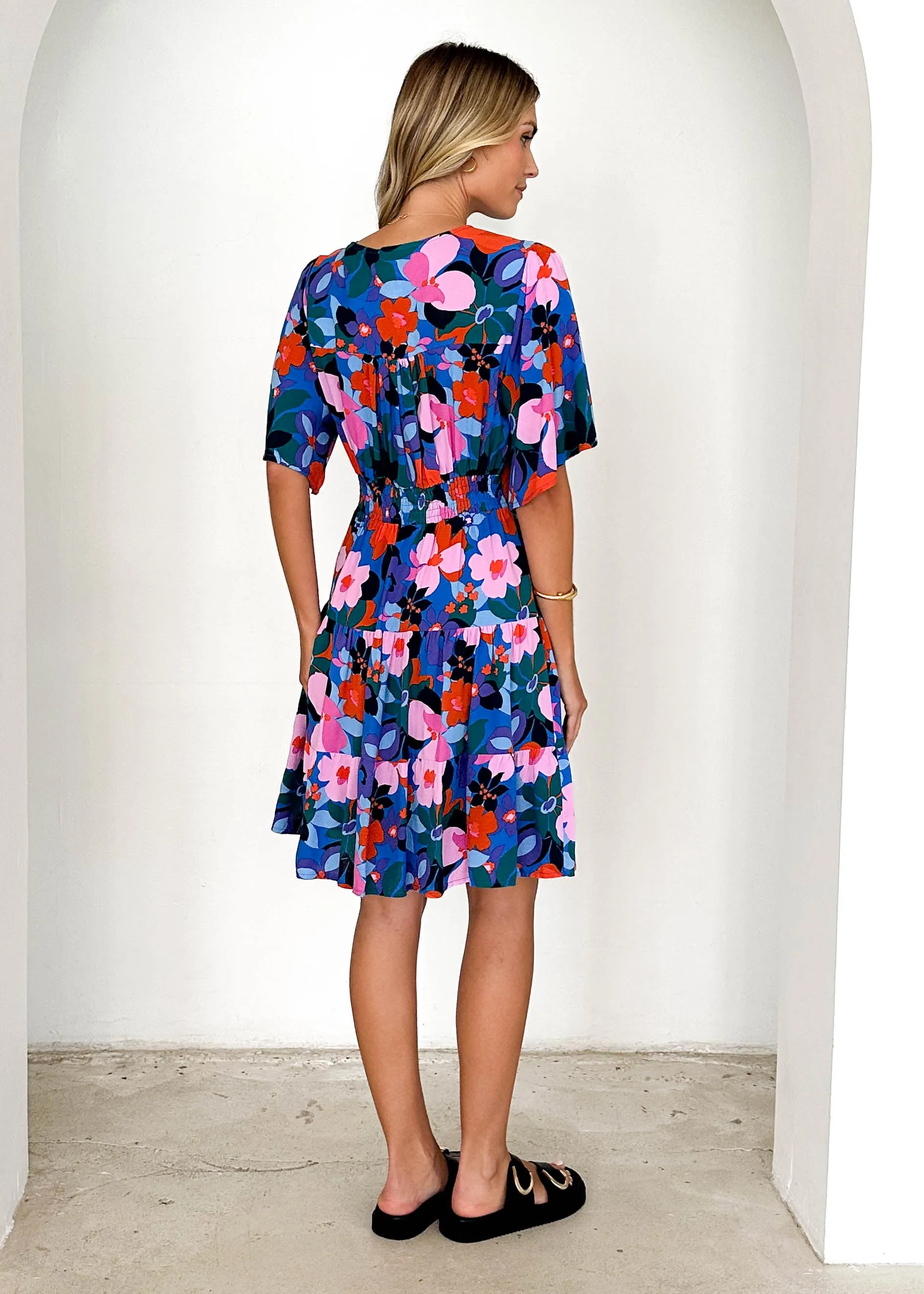 Harmonia Dress - Blue Floral sold by Gingham & Heels product image thumbnail 5