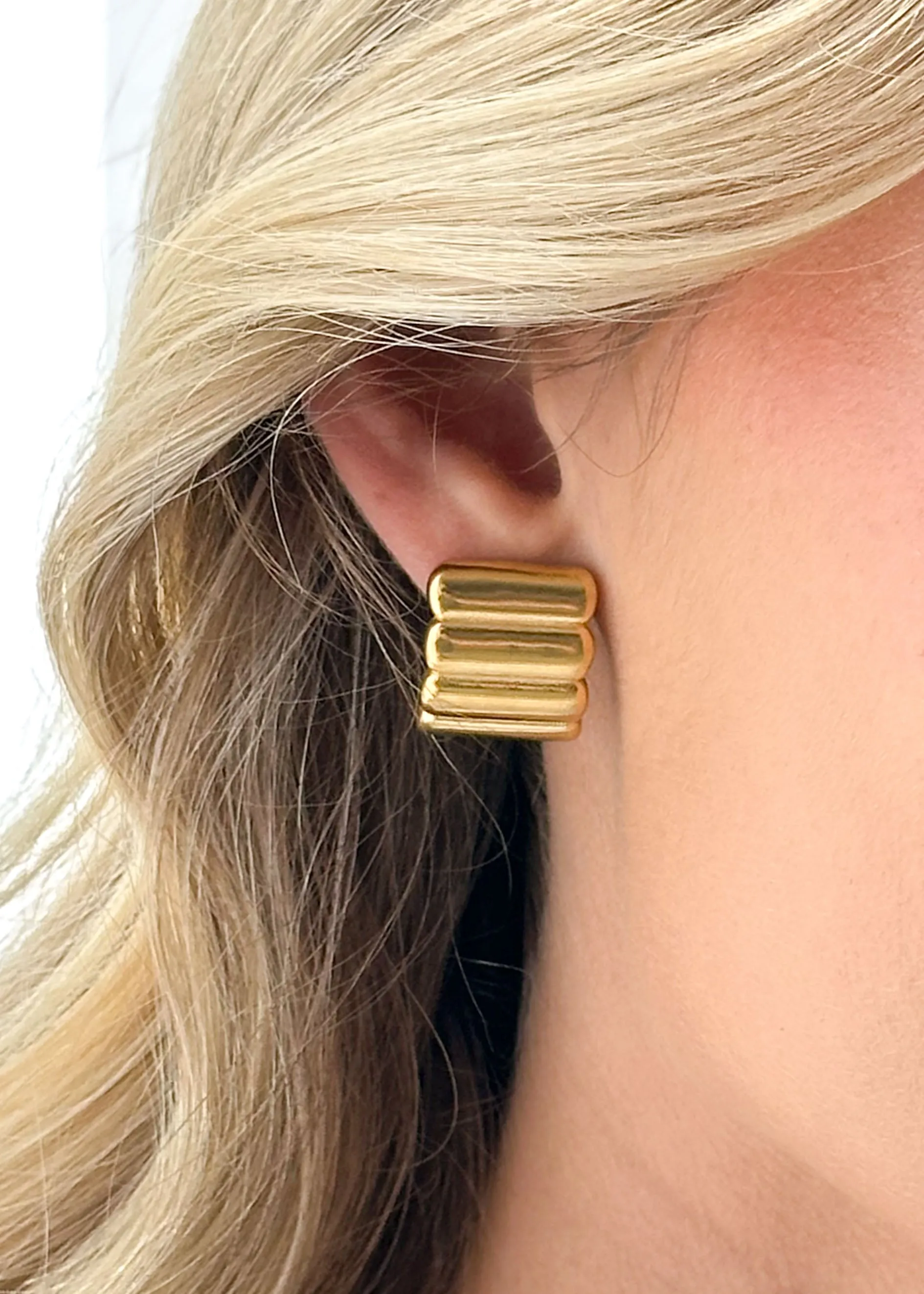Yoko Earrings - Gold sold by Gingham & Heels
